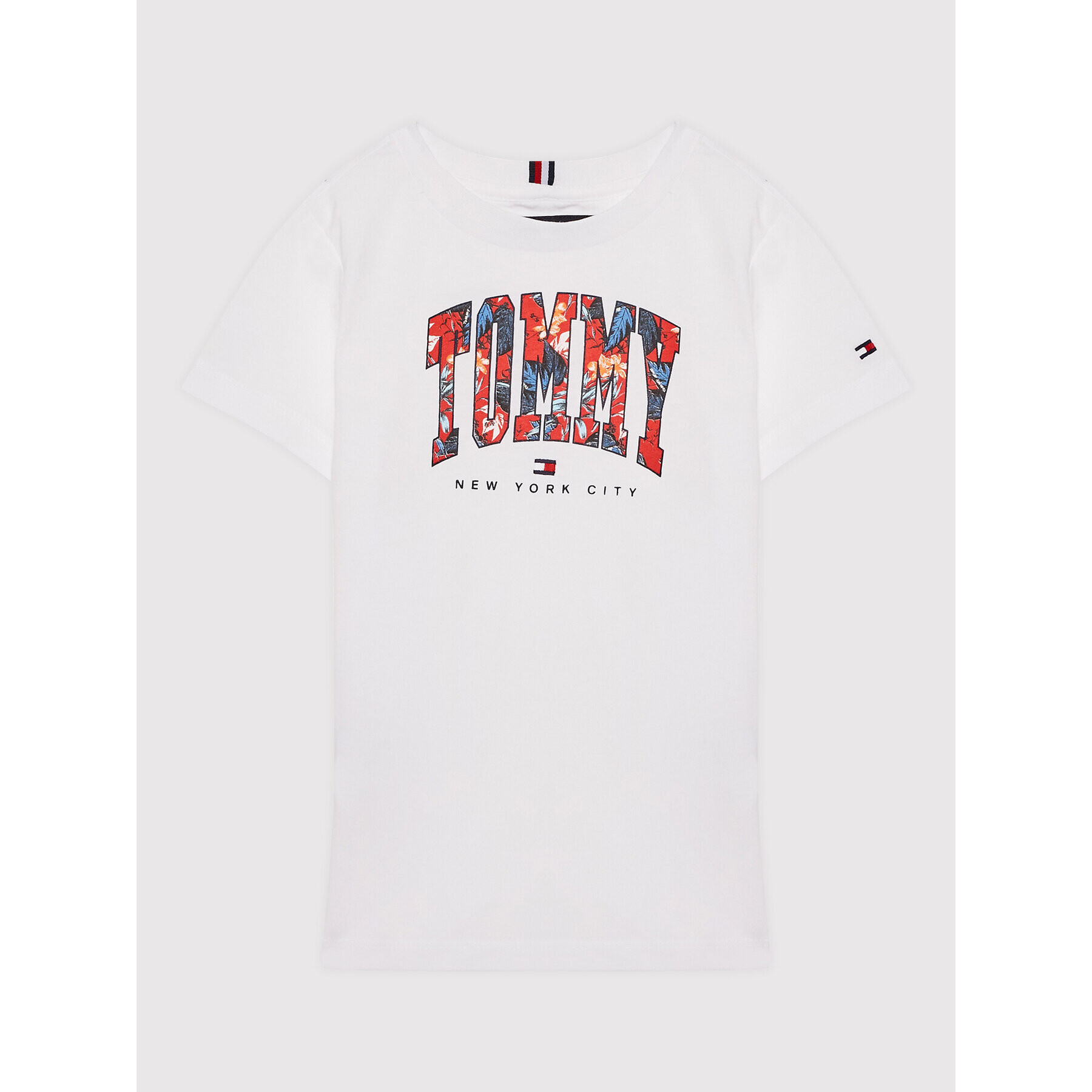 Tommy Hilfiger T-Shirt Tropical Varsity KB0KB07283 D Bílá Regular Fit - Pepit.cz