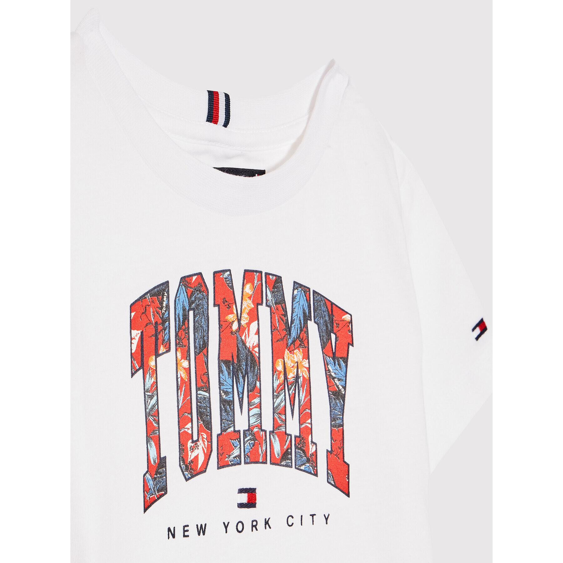 Tommy Hilfiger T-Shirt Tropical Varsity KB0KB07283 D Bílá Regular Fit - Pepit.cz