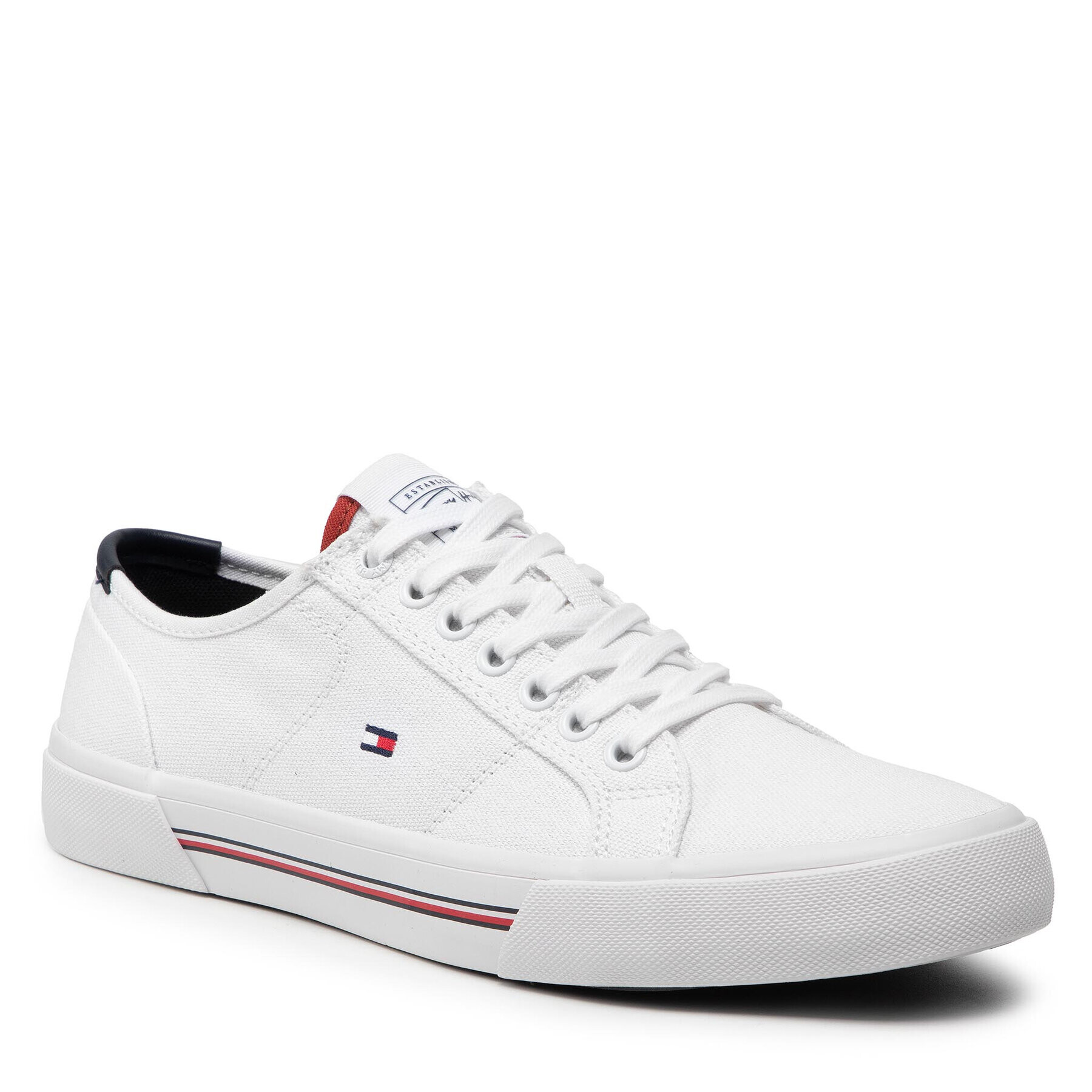 Tommy Hilfiger Tenisky Core Corporate Canvas Vulc FM0FM04000 Bílá - Pepit.cz