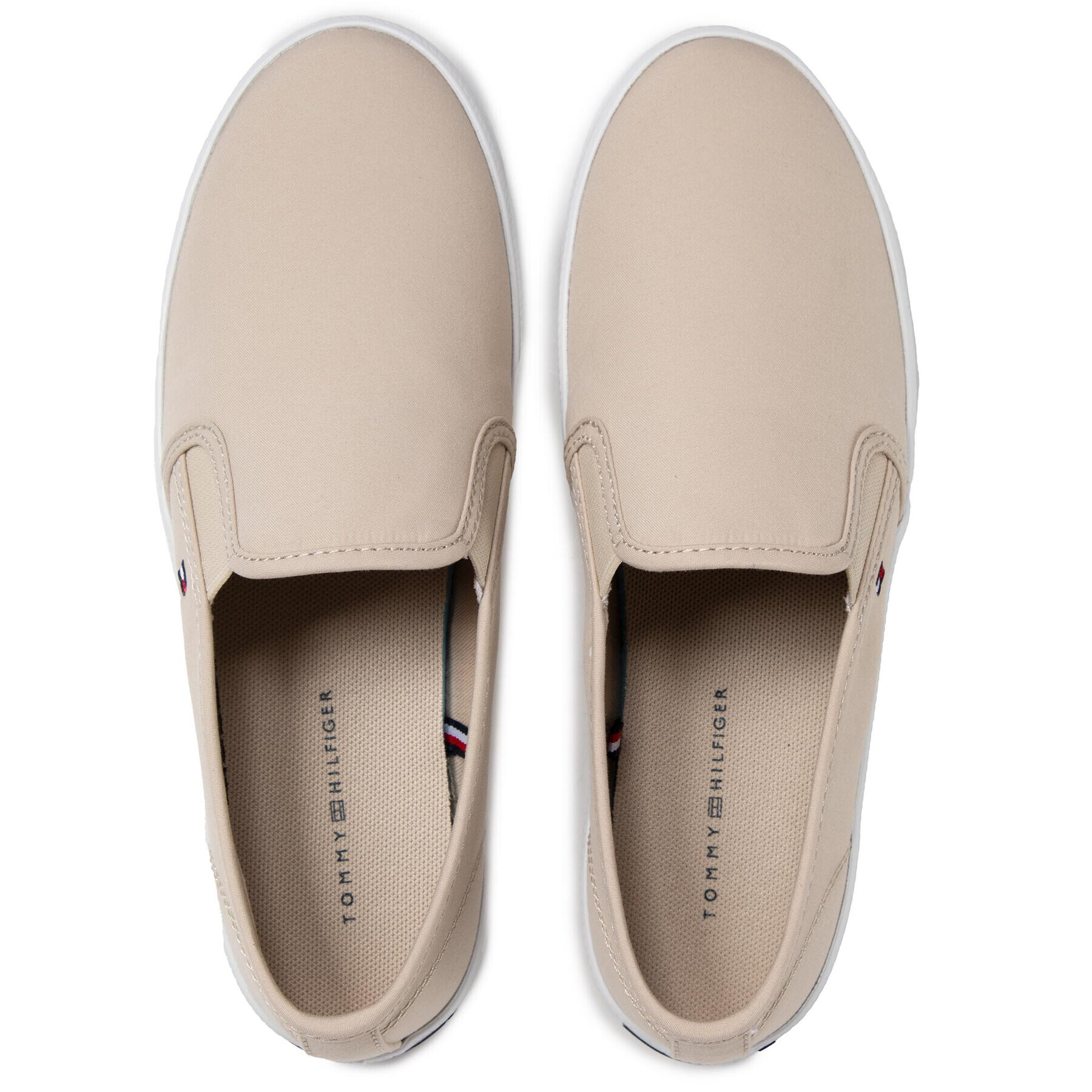 Tommy Hilfiger Tenisky Essential Nautical Slip On FW0FW05535 Béžová - Pepit.cz