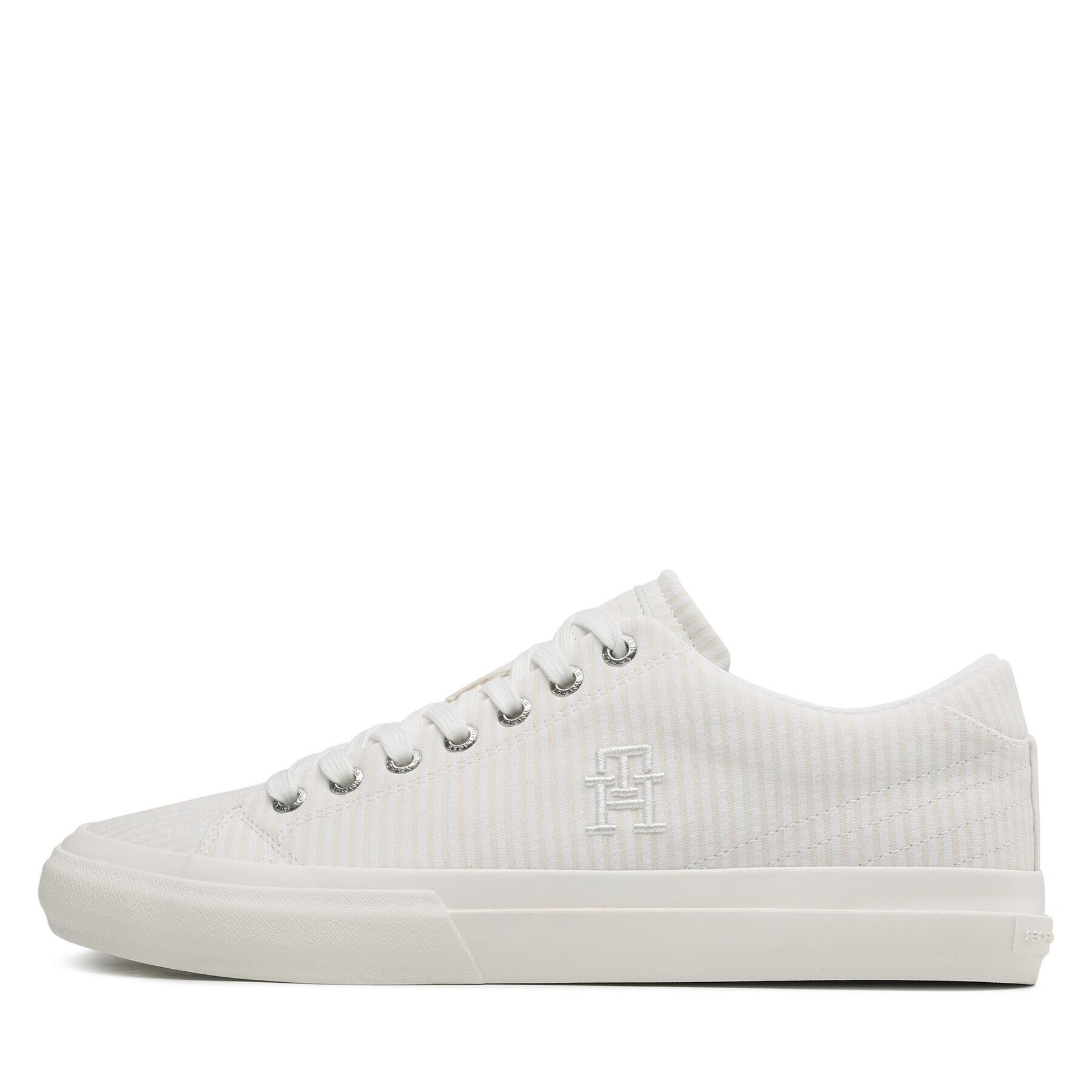 Tommy Hilfiger Tenisky Th Hi Vulc Street Low Seersucker FM0FM04540 Béžová - Pepit.cz