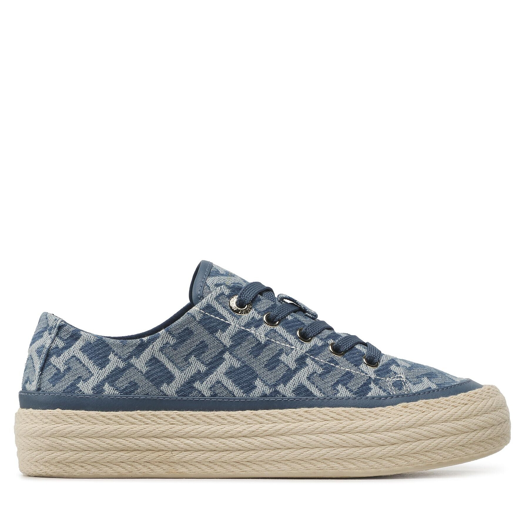 Tommy Hilfiger Tenisky Vulc Rope Monogram Denim FW0FW07112 Modrá - Pepit.cz