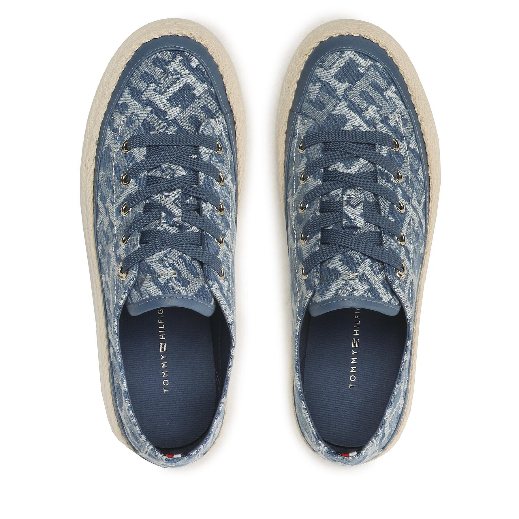 Tommy Hilfiger Tenisky Vulc Rope Monogram Denim FW0FW07112 Modrá - Pepit.cz