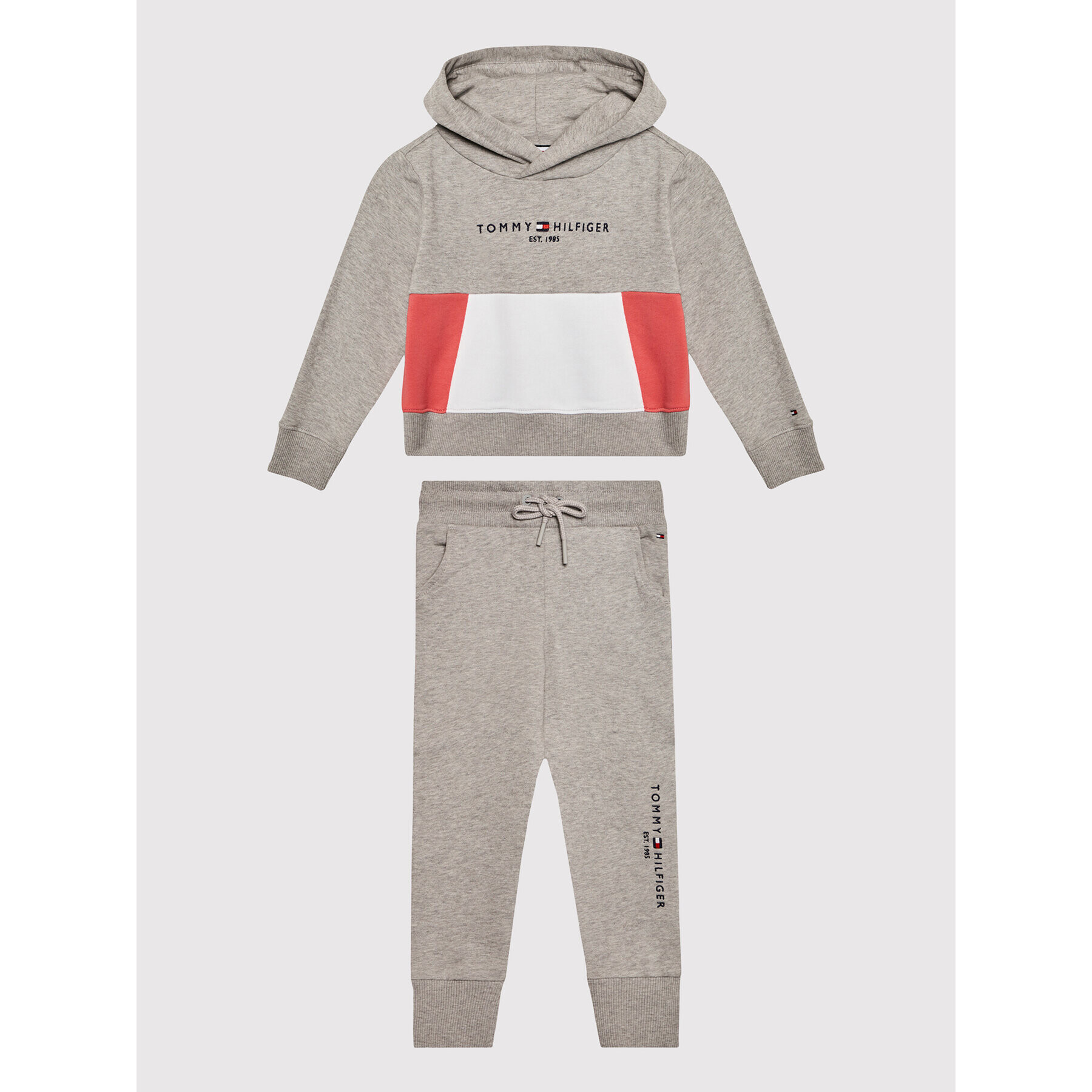 Tommy Hilfiger Tepláková souprava Essential Colorblock KG0KG06358 M Šedá Regular Fit - Pepit.cz