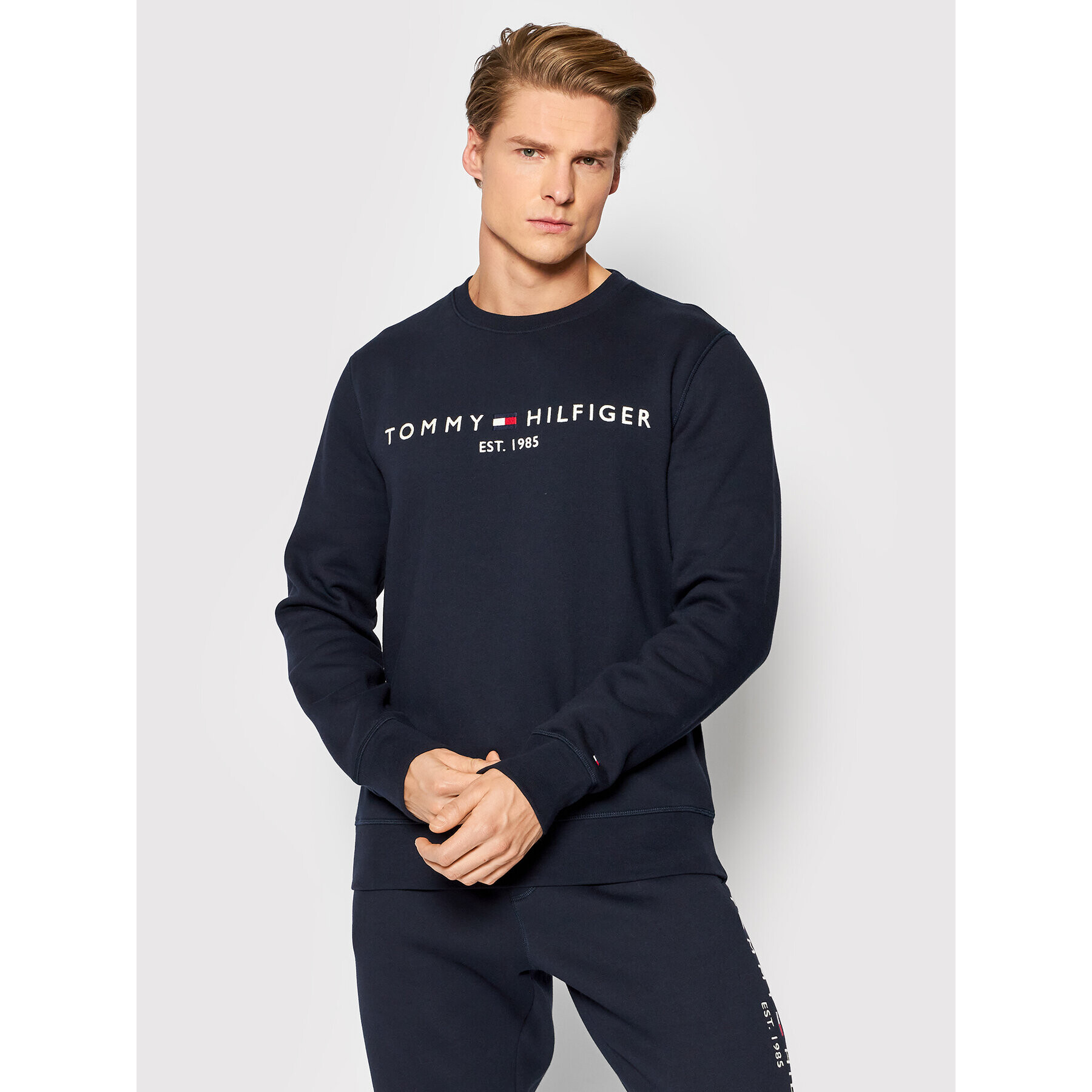 Tommy Hilfiger Tepláková souprava Logo MW0MW24845 Tmavomodrá Regular Fit - Pepit.cz