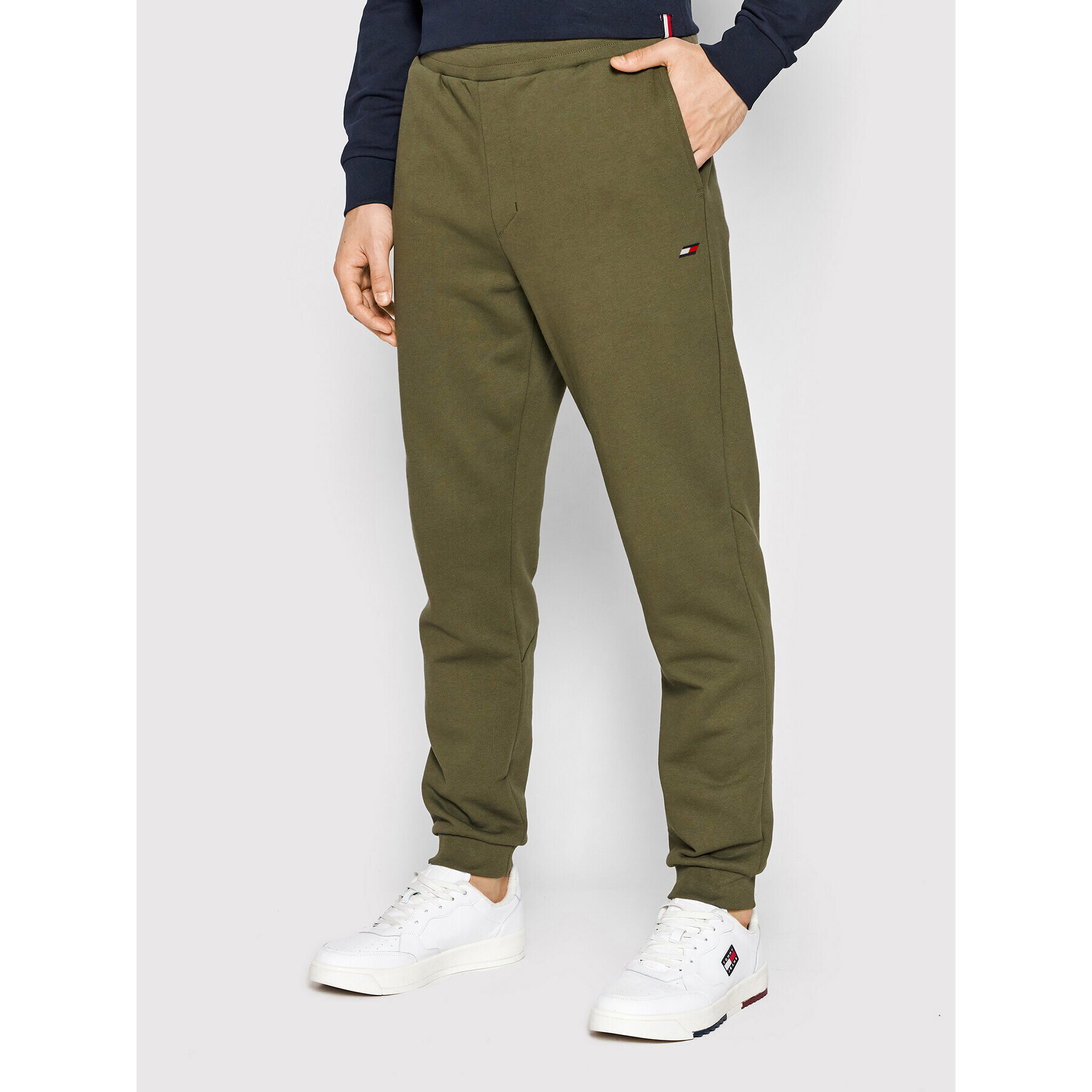 Tommy Hilfiger Teplákové kalhoty Essentials MW0MW22740 Zelená Regular Fit - Pepit.cz