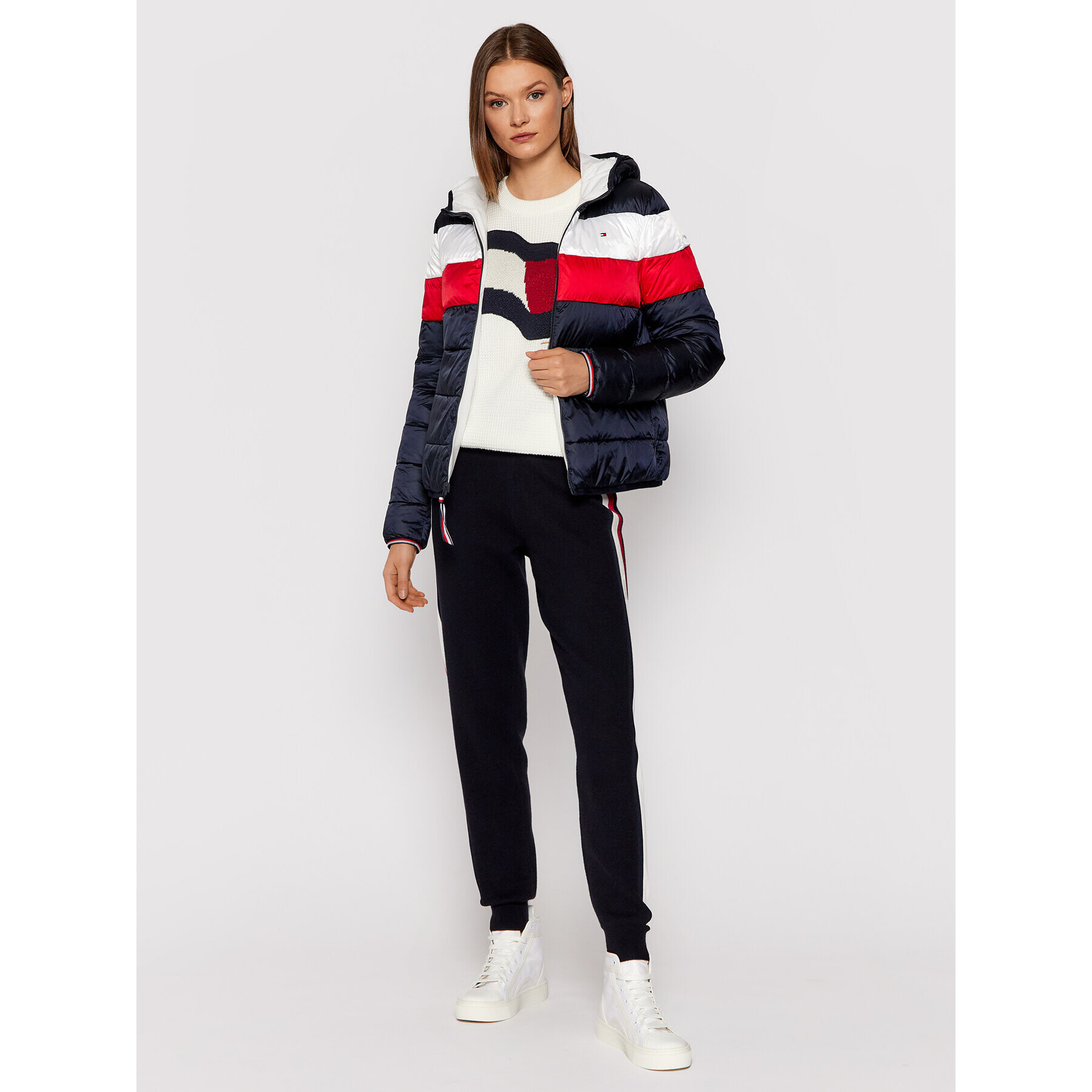 Tommy Hilfiger Teplákové kalhoty Global Stripe WW0WW30487 Tmavomodrá Relaxed Fit - Pepit.cz