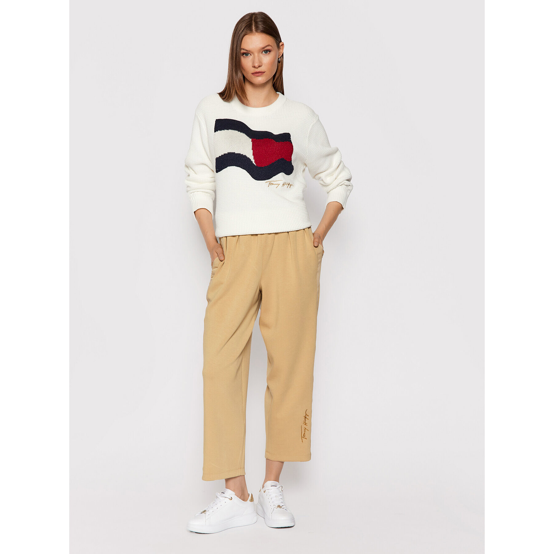 Tommy Hilfiger Teplákové kalhoty Grossgrain WW0WW29854 Hnědá Relaxed Fit - Pepit.cz