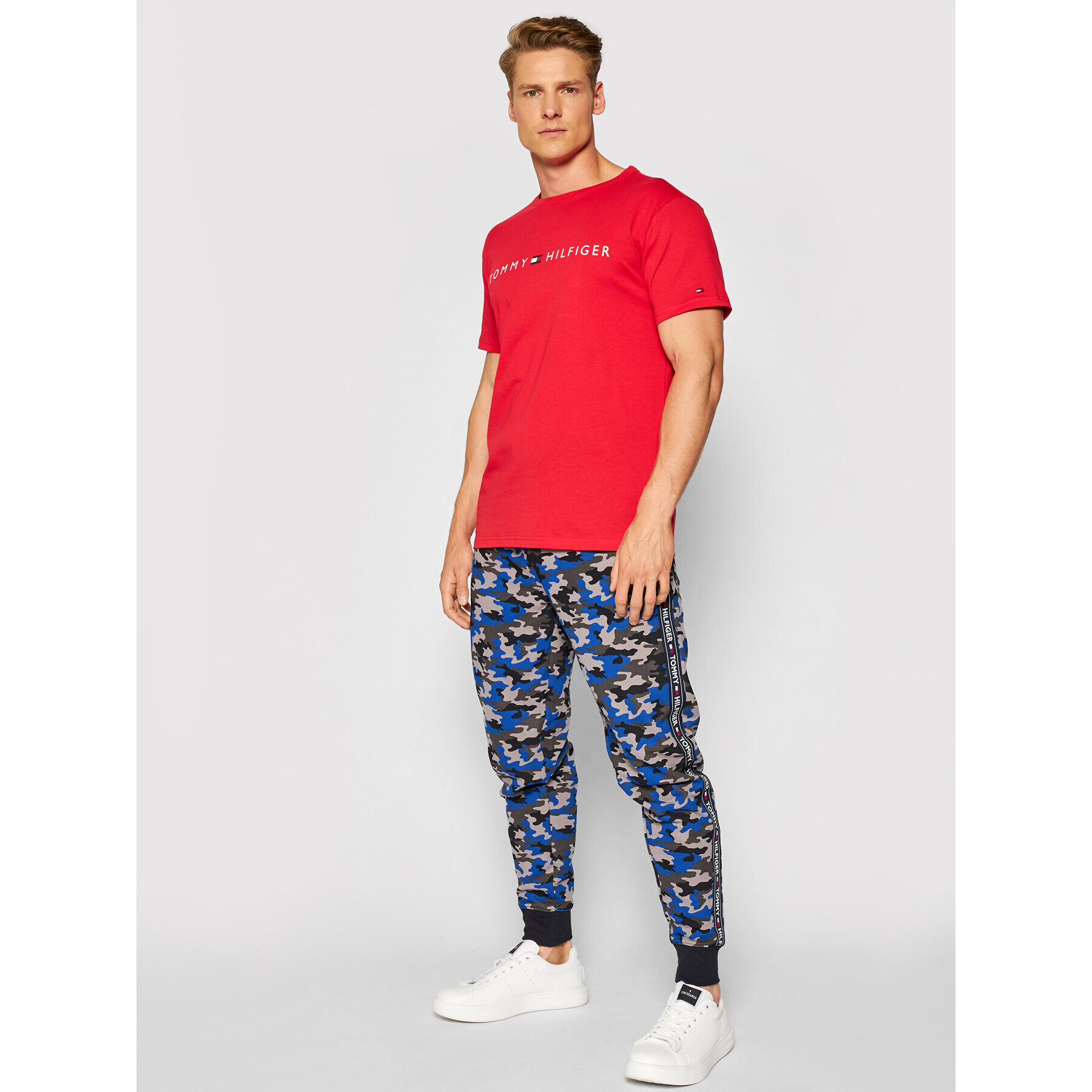 Tommy Hilfiger Teplákové kalhoty Print UM0UM02154 Tmavomodrá Regular Fit - Pepit.cz