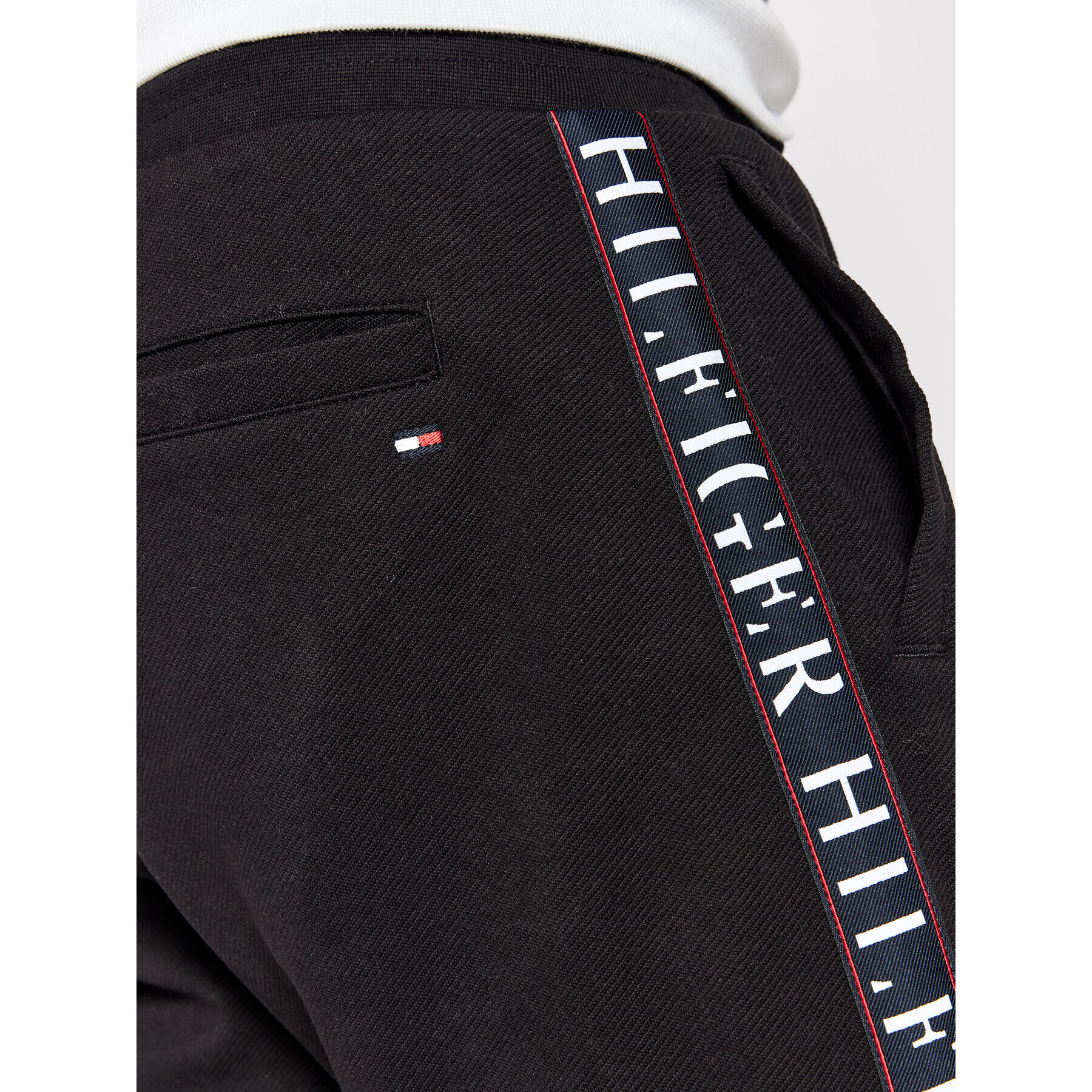 Tommy Hilfiger Teplákové kalhoty Twill Tape MW0MW22150 Černá Regular Fit - Pepit.cz