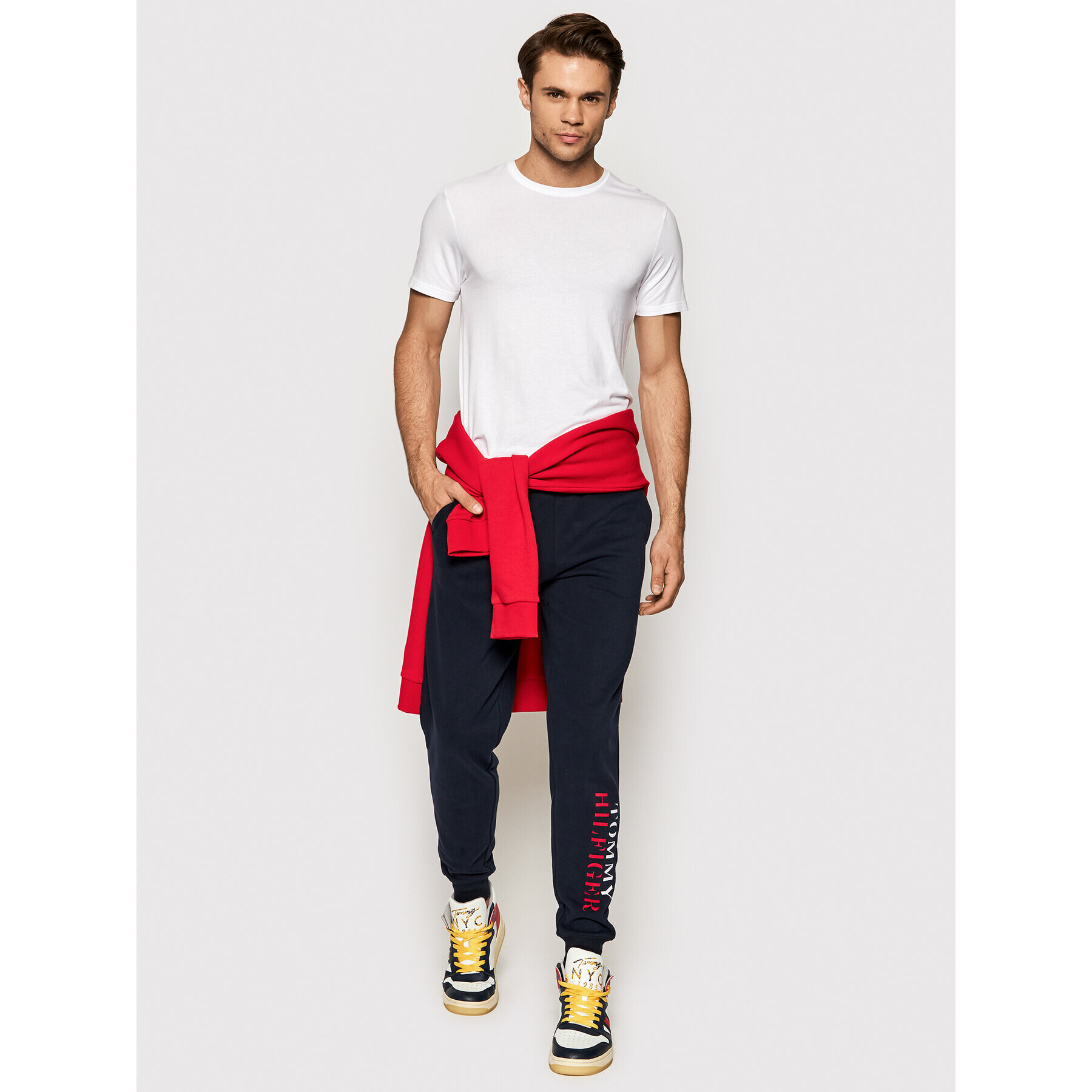 Tommy Hilfiger Teplákové kalhoty UM0UM02360 Tmavomodrá Slim Fit - Pepit.cz