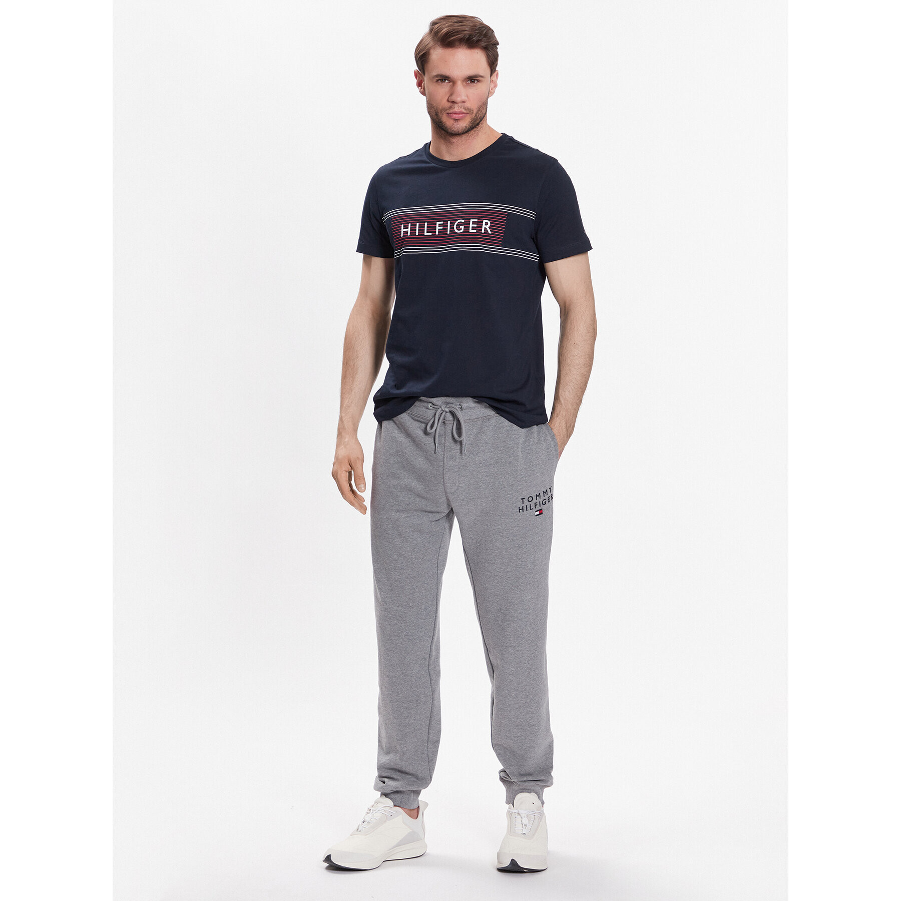 Tommy Hilfiger Teplákové kalhoty UM0UM02880 Šedá Regular Fit - Pepit.cz