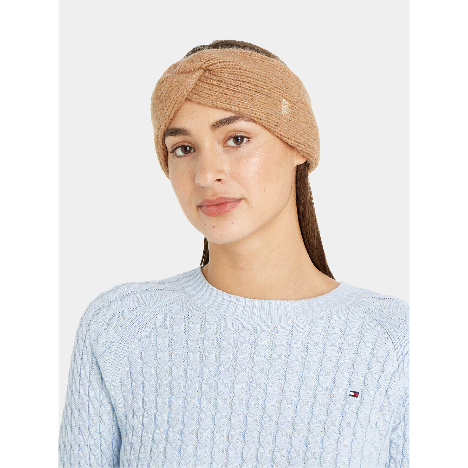 Tommy Hilfiger Textilní čelenka Th Timeless Headband AW0AW15308 Béžová - Pepit.cz