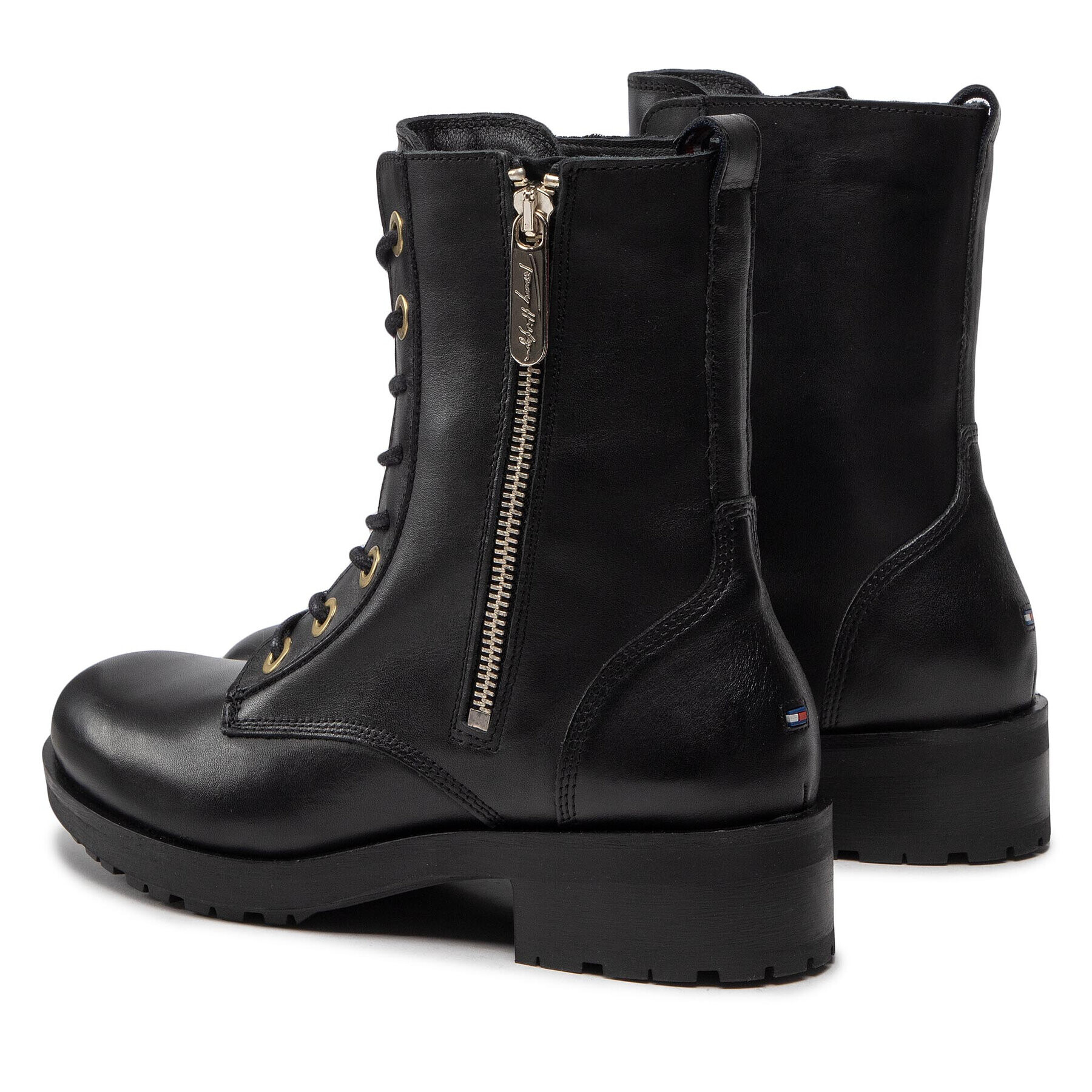 Tommy Hilfiger Turistická obuv Essentials Biker Boot FW0FW06800 Černá - Pepit.cz