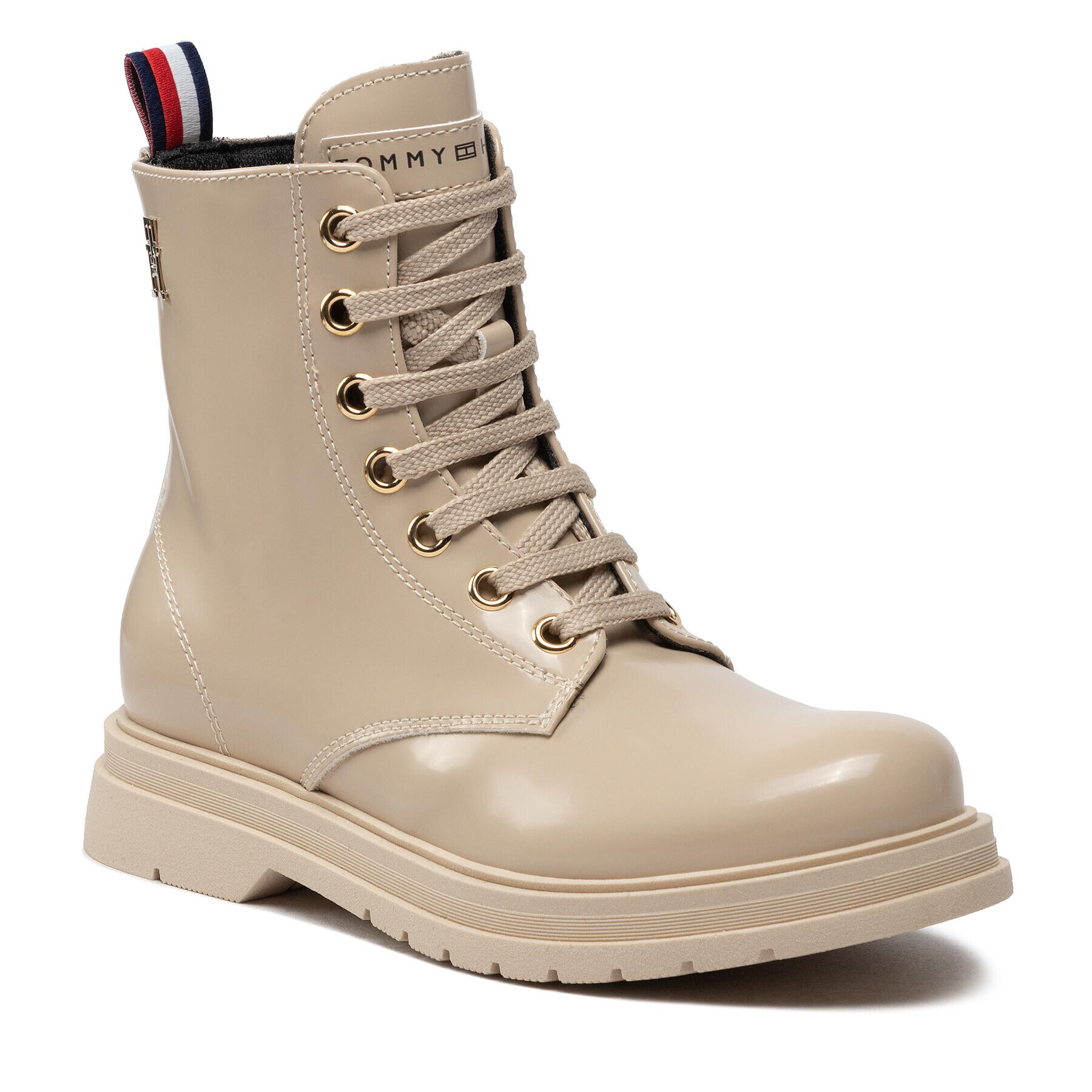 Tommy Hilfiger Turistická obuv Lace-Up Bootie T4A5-32411-1453500 M Béžová - Pepit.cz