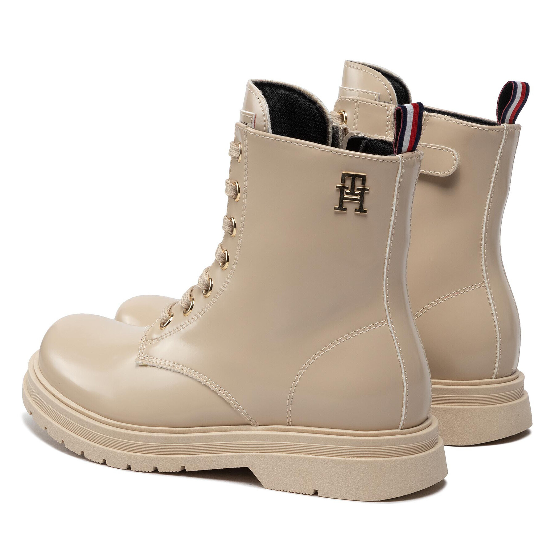 Tommy Hilfiger Turistická obuv Lace-Up Bootie T4A5-32411-1453500 M Béžová - Pepit.cz