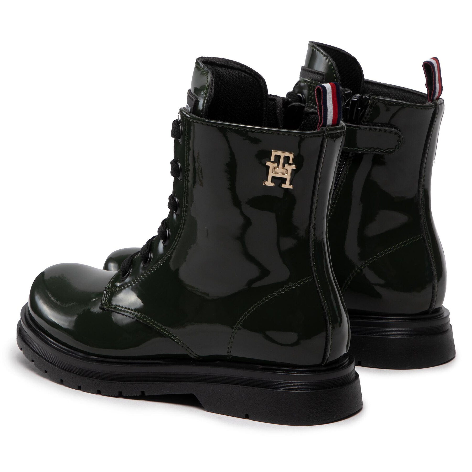 Tommy Hilfiger Turistická obuv Lace-Up Bootie T4A5-32412-0775 M Zelená - Pepit.cz