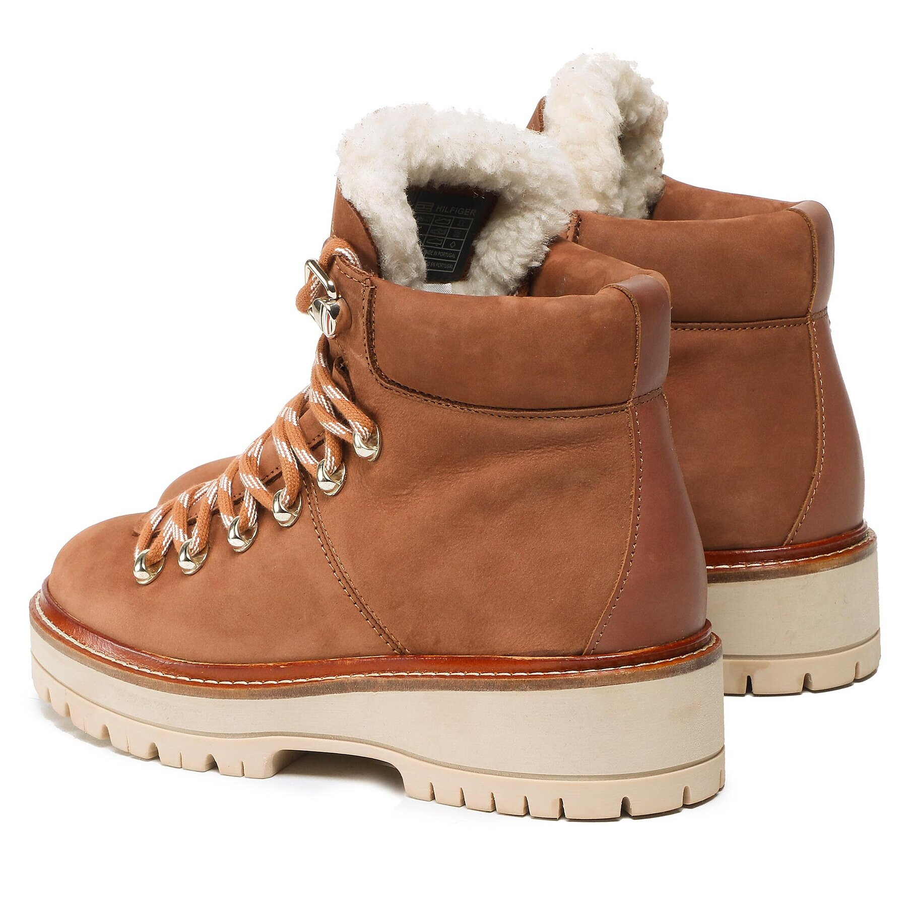 Tommy Hilfiger Turistická obuv Leather Outdoor Flat Boot FW0FW06822 Hnědá - Pepit.cz