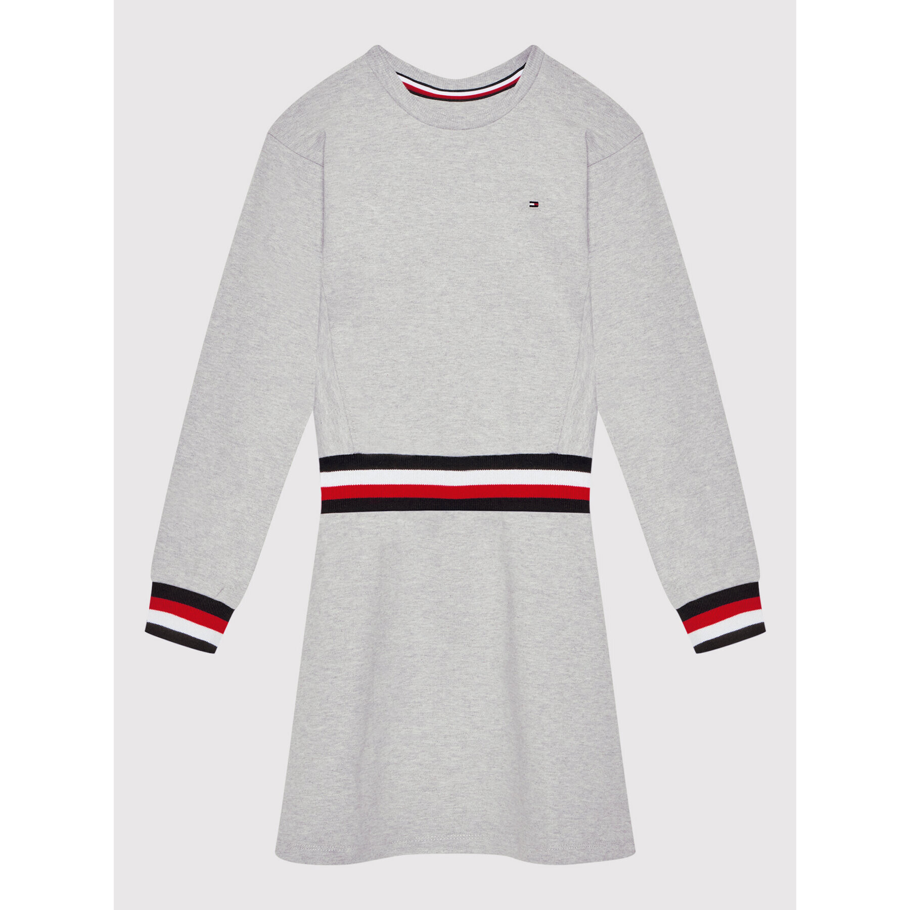 Tommy Hilfiger Úpletové šaty Global Stripe KG0KG06215 M Šedá Regular Fit - Pepit.cz