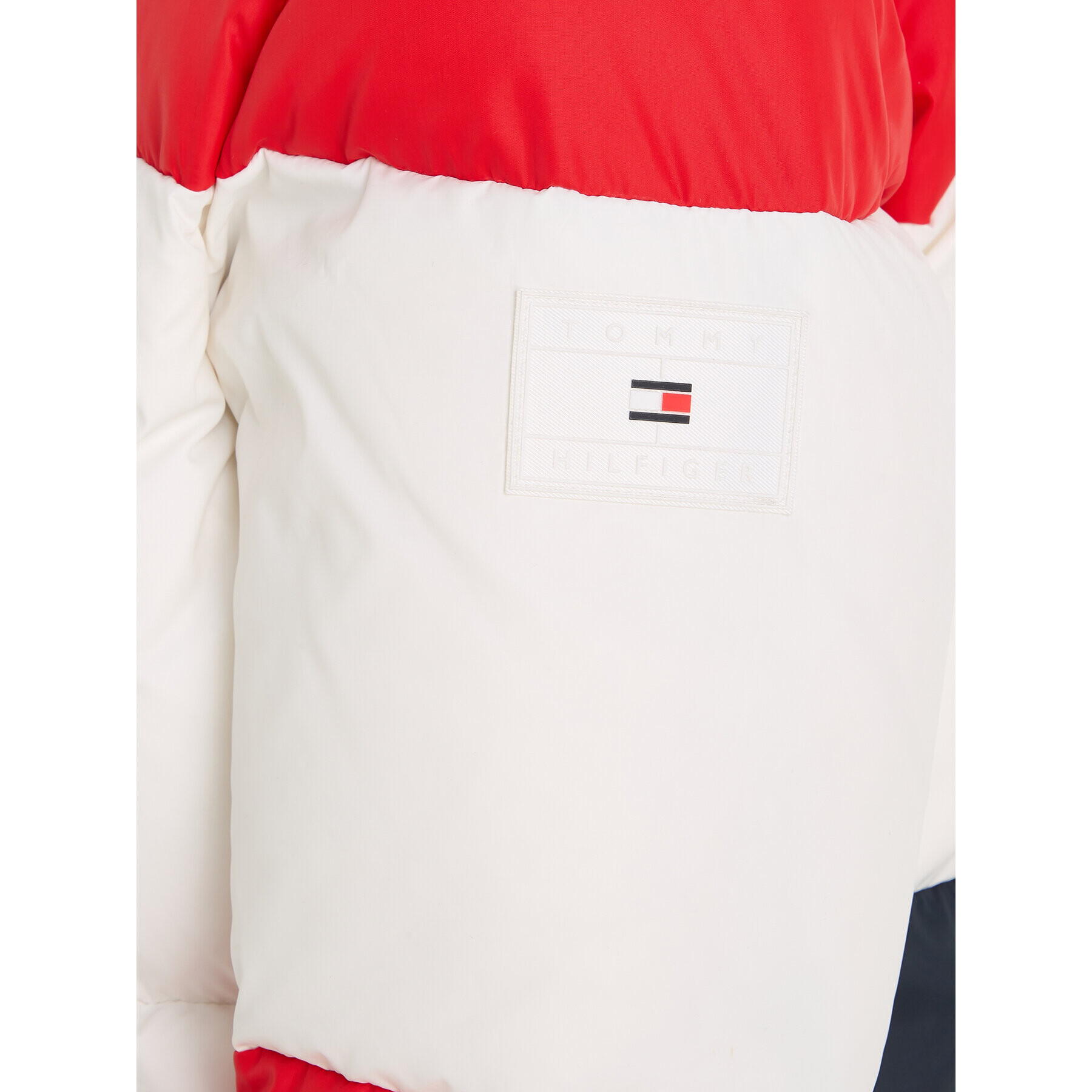 Tommy Hilfiger Vatovaná bunda Essential Colorblock KB0KB08559 S Červená Regular Fit - Pepit.cz