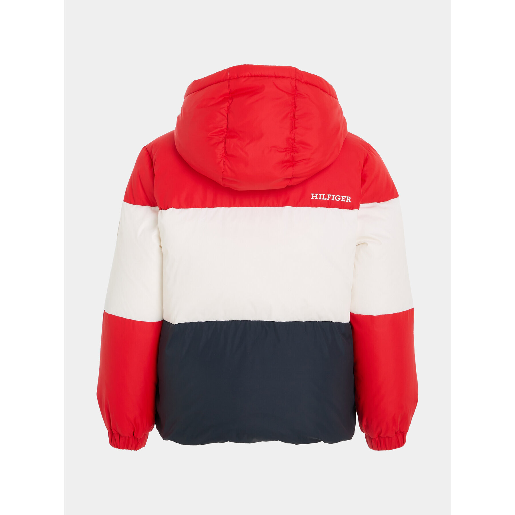 Tommy Hilfiger Vatovaná bunda Essential Colorblock KB0KB08559 S Červená Regular Fit - Pepit.cz