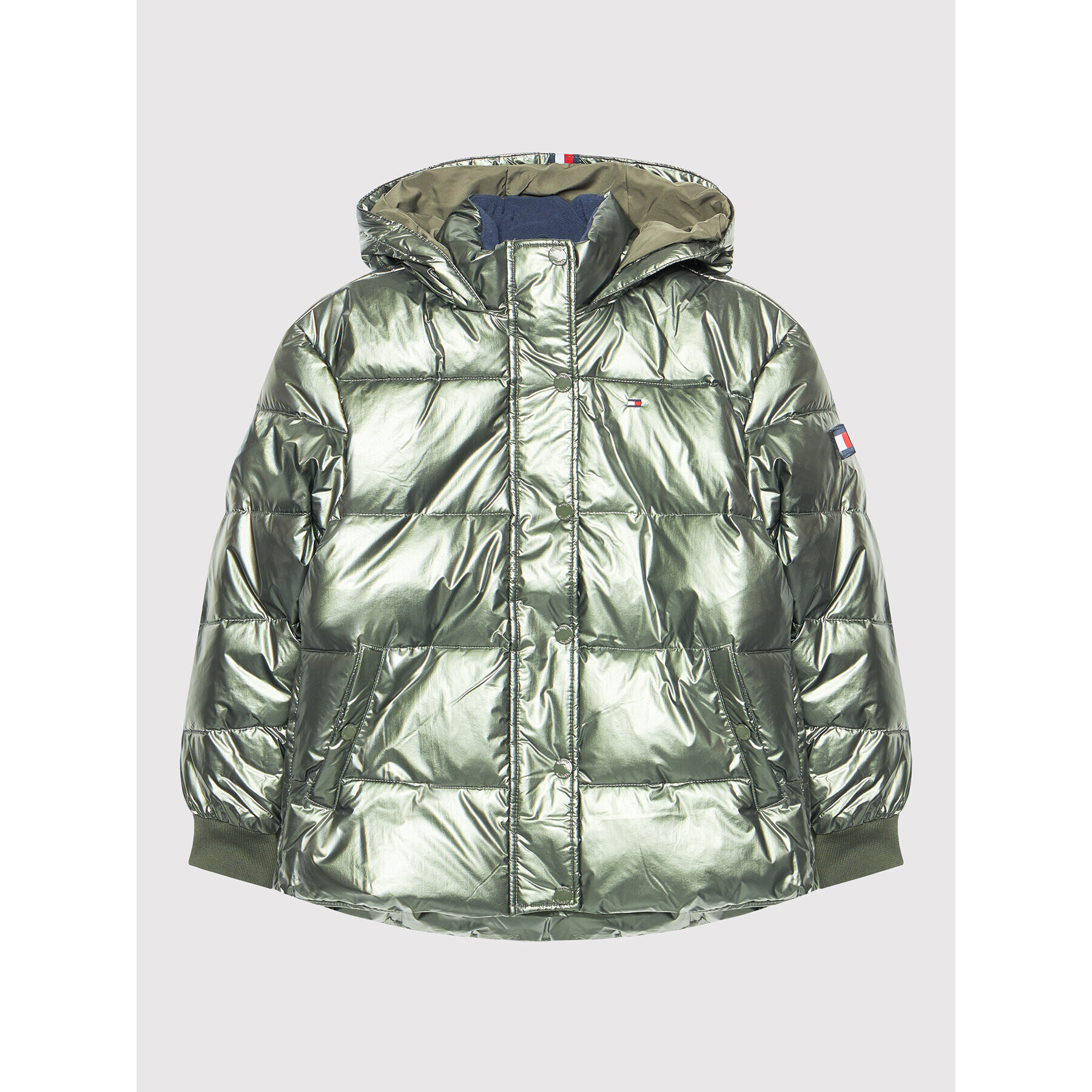 Tommy Hilfiger Vatovaná bunda KG0KG06022 D Zelená Regular Fit - Pepit.cz