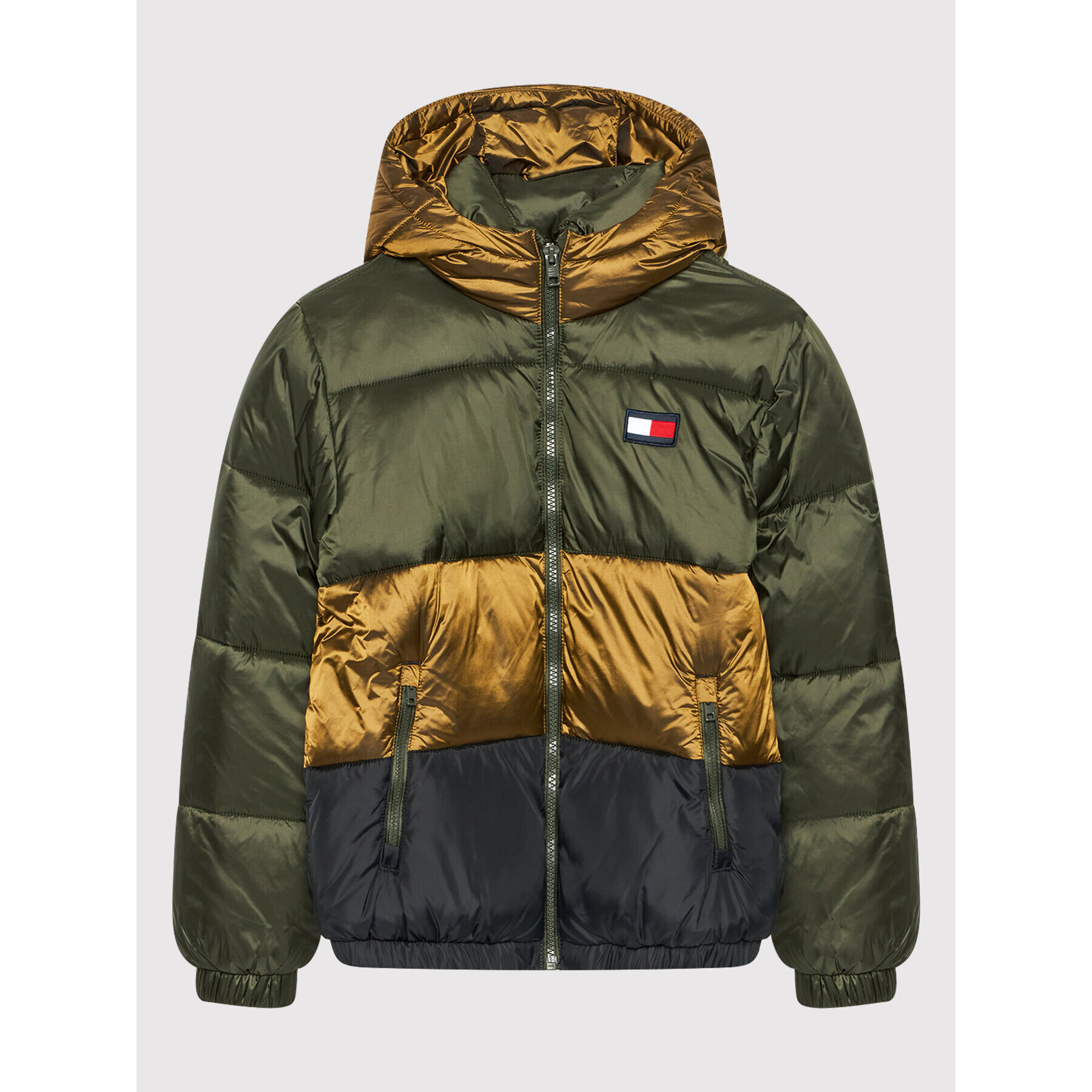 Tommy Hilfiger Vatovaná bunda Puffer Colorblock KB0KB06770 D Barevná Regular Fit - Pepit.cz