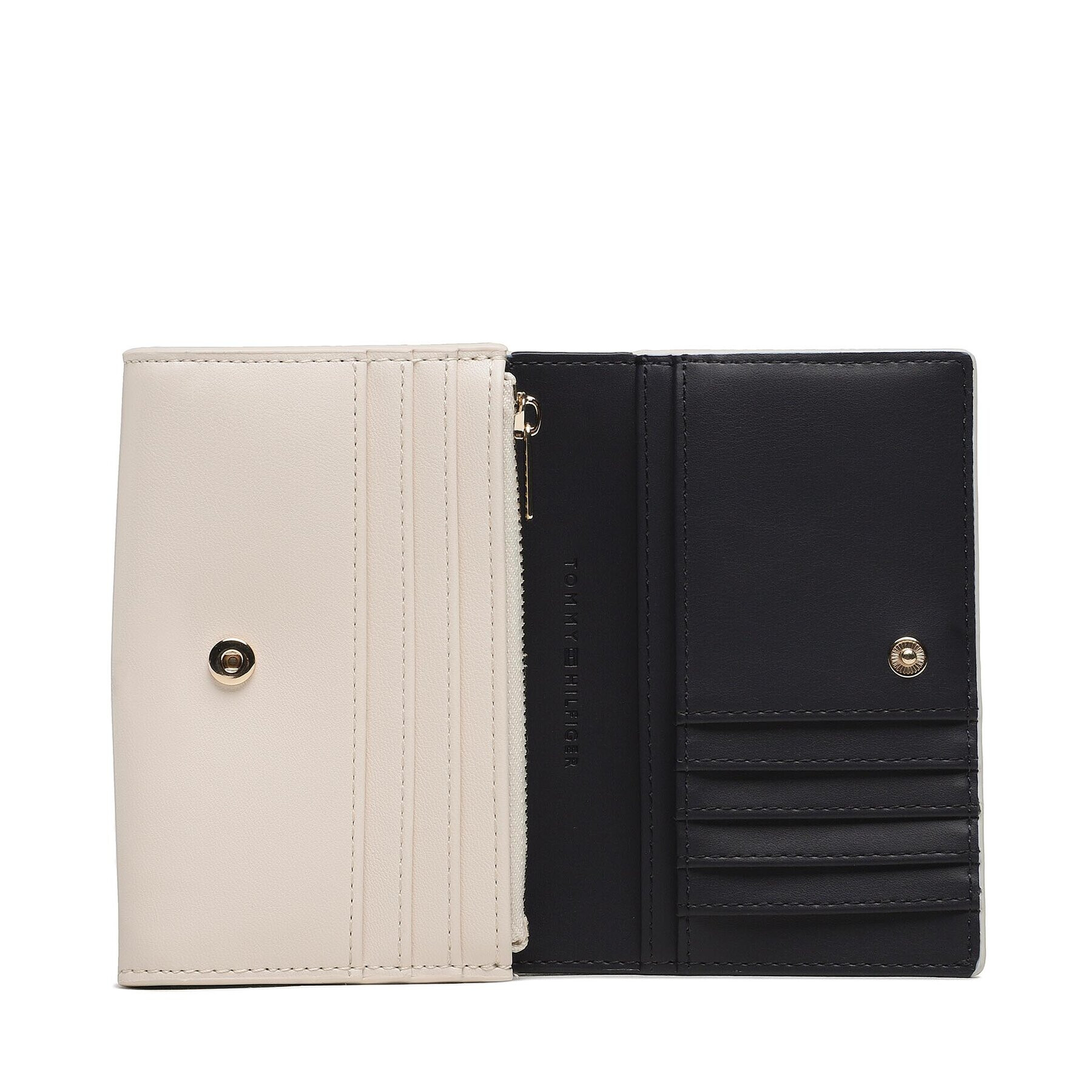 Tommy Hilfiger Velká dámská peněženka Th Chic Med Flap Wallet AW0AW14887 Béžová - Pepit.cz