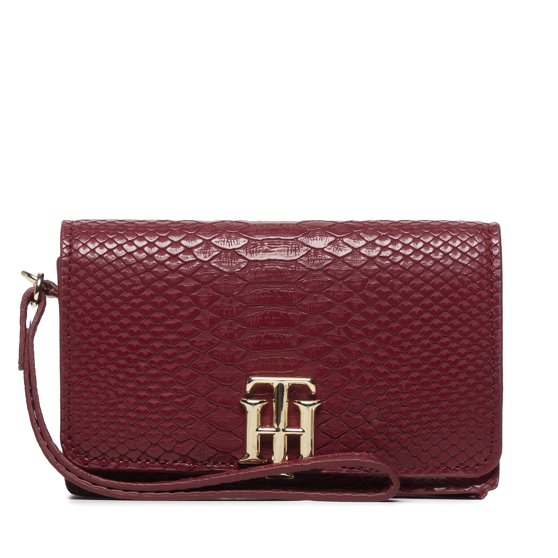 Tommy Hilfiger Velká dámská peněženka Th Lock Med Flap Wallet Snake AW0AW10532 Bordó - Pepit.cz