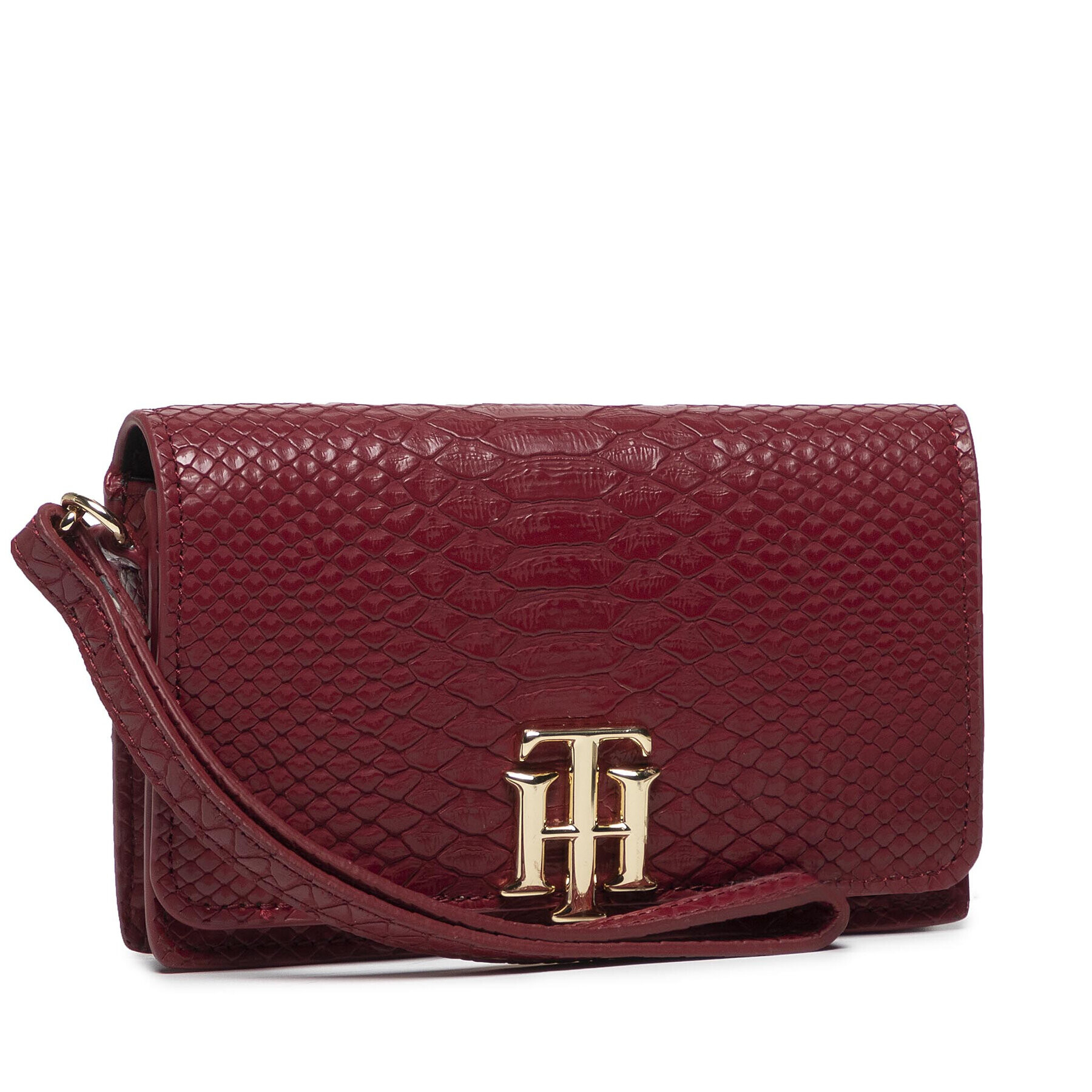 Tommy Hilfiger Velká dámská peněženka Th Lock Med Flap Wallet Snake AW0AW10532 Bordó - Pepit.cz