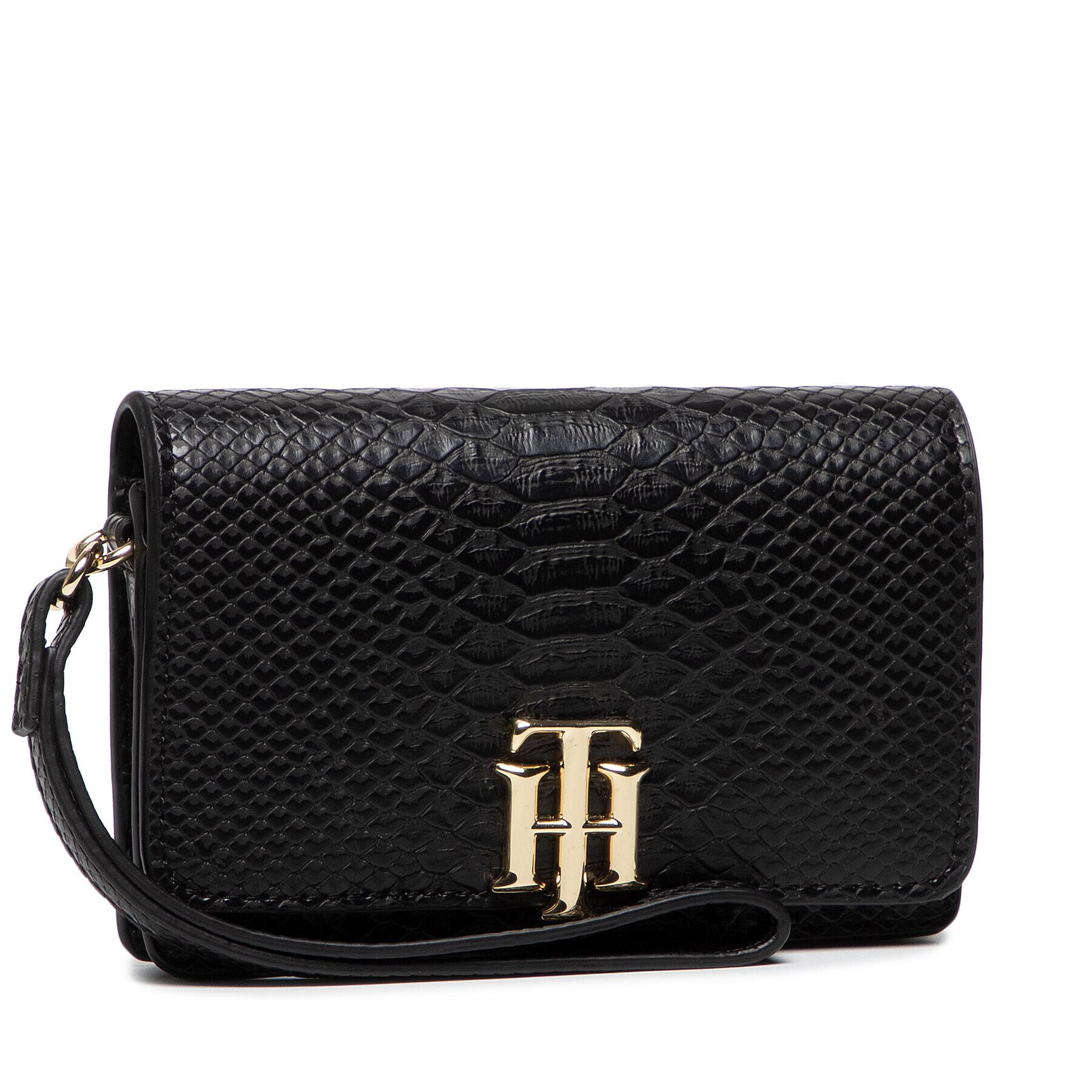 Tommy Hilfiger Velká dámská peněženka Th Lock Med Flap Wallet Snake AW0AW10532 Černá - Pepit.cz