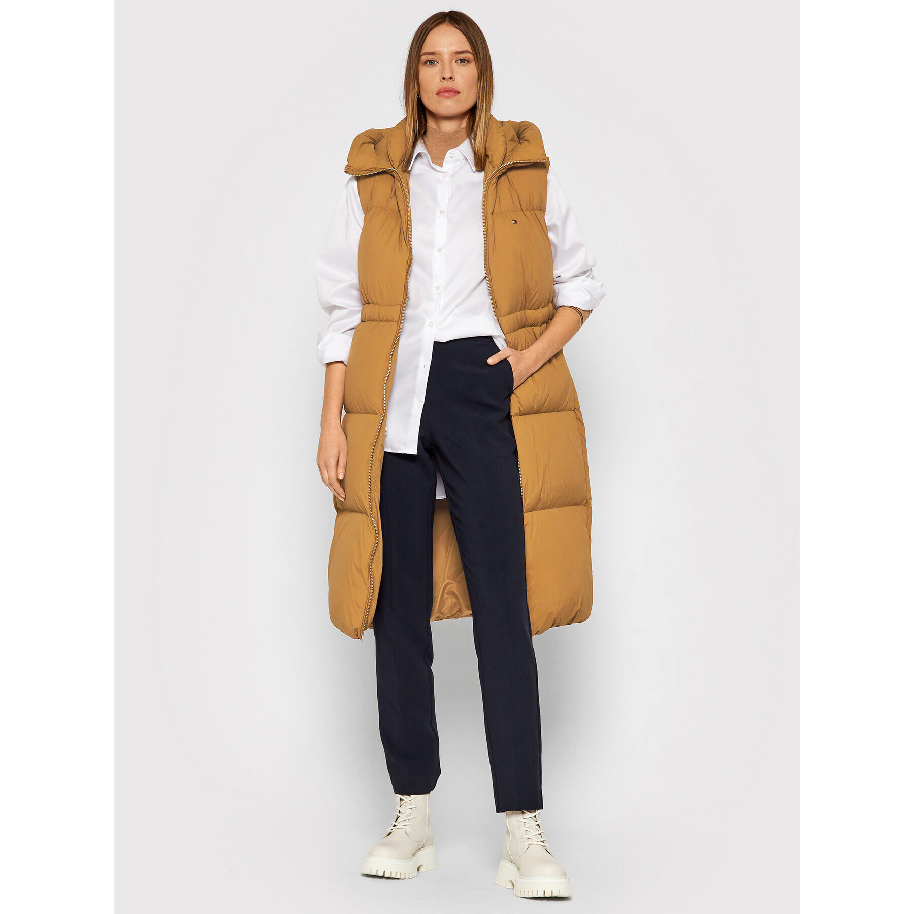 Tommy Hilfiger Vesta Puffer WW0WW32182 Hnědá Regular Fit - Pepit.cz