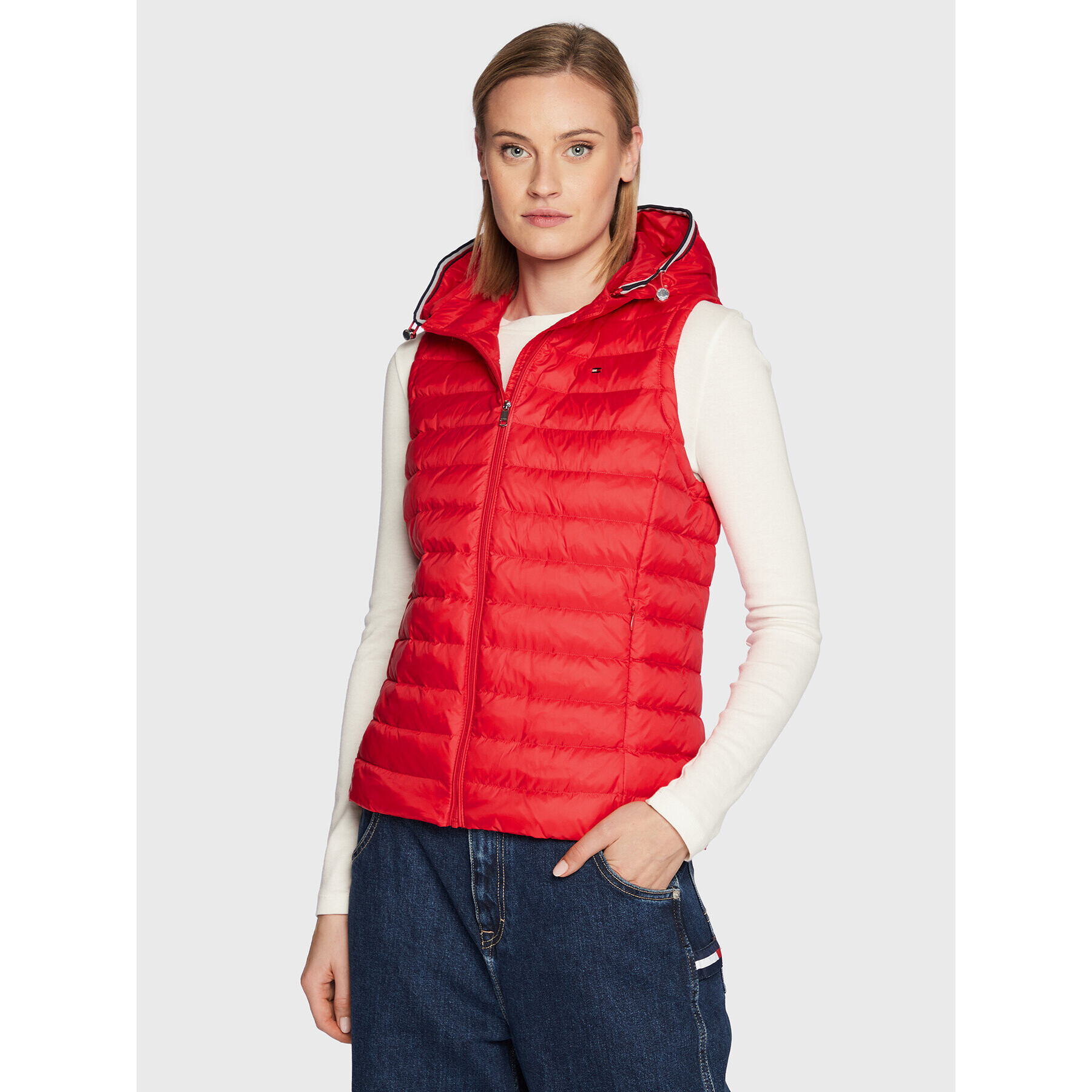 Tommy Hilfiger Vesta Th Ess Lw WW0WW30841 Červená Regular Fit - Pepit.cz