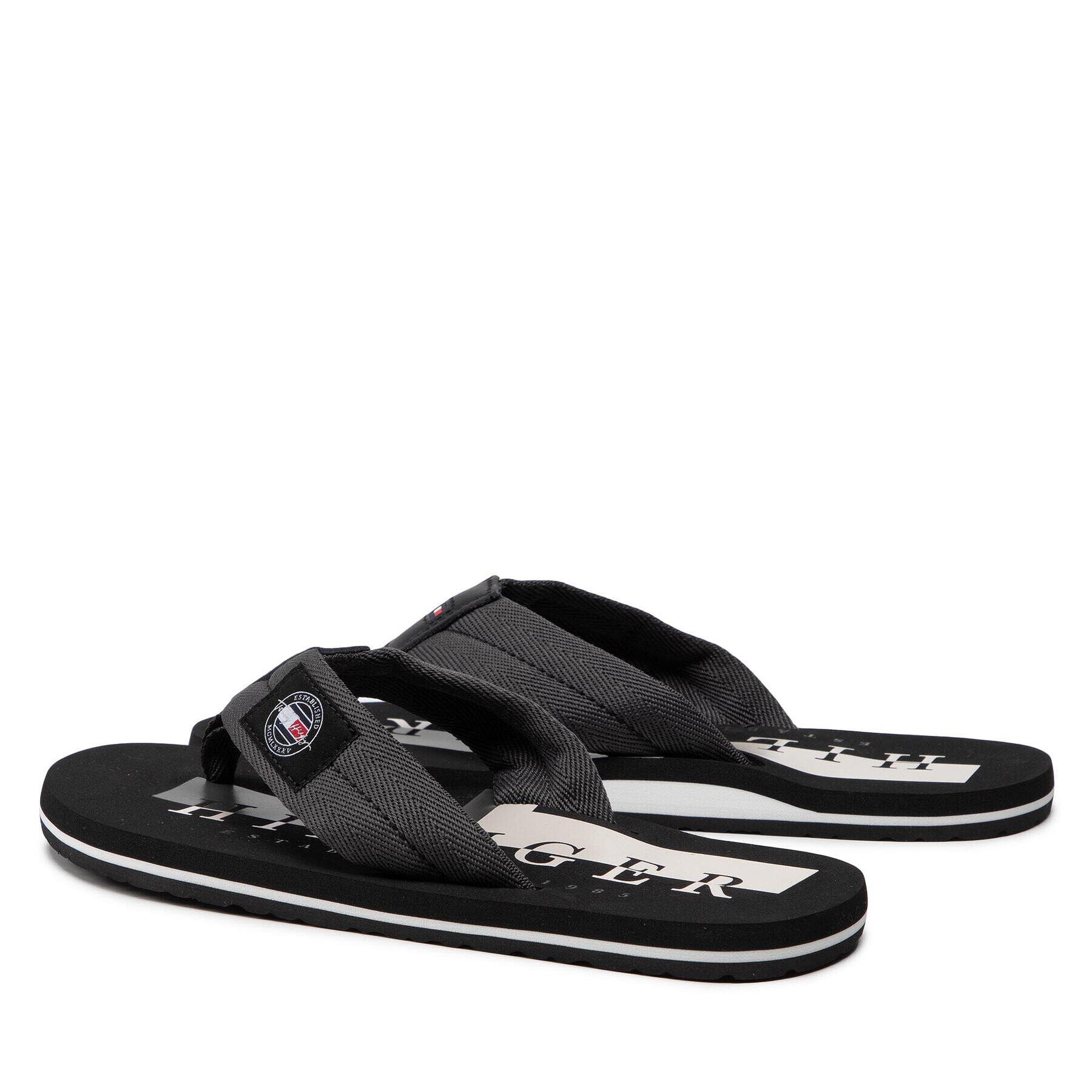 Tommy Hilfiger Žabky Badge Beach Sandal FM0FM03981 Šedá - Pepit.cz