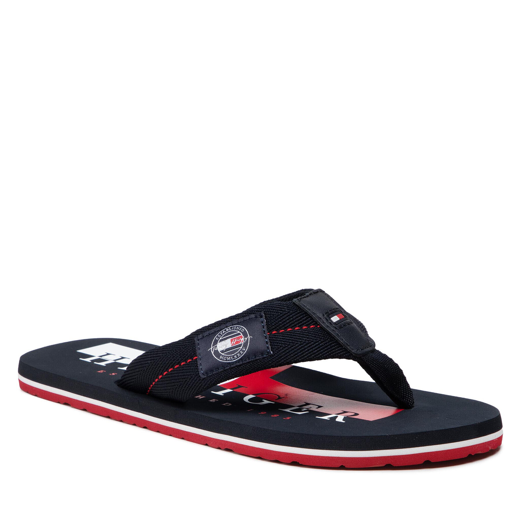 Tommy Hilfiger Žabky Badge Beach Sandal FM0FM03981 Tmavomodrá - Pepit.cz