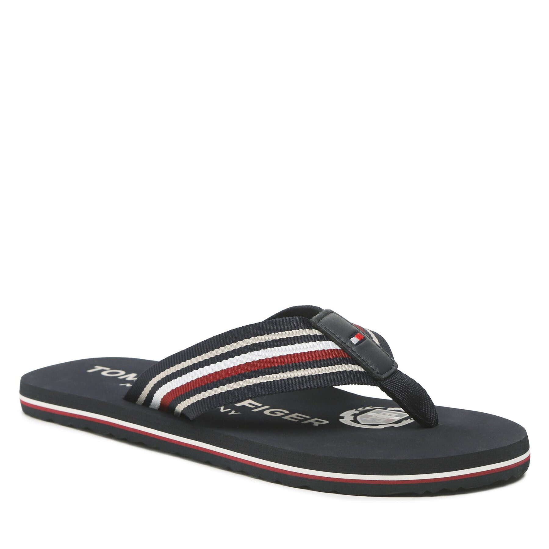 Tommy Hilfiger Žabky Corporate Stripes Beach Sandal FM0FM04407 Tmavomodrá - Pepit.cz