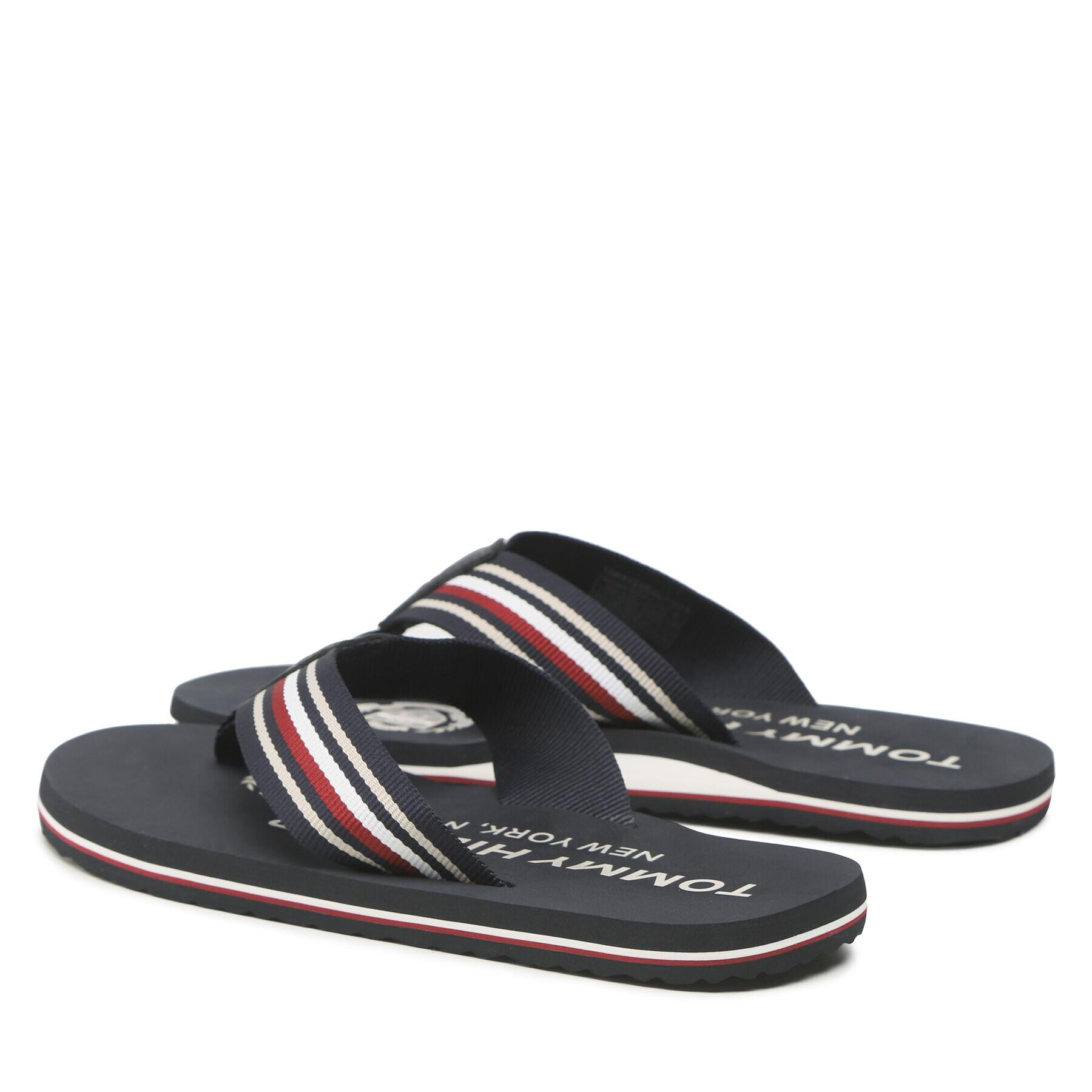 Tommy Hilfiger Žabky Corporate Stripes Beach Sandal FM0FM04407 Tmavomodrá - Pepit.cz