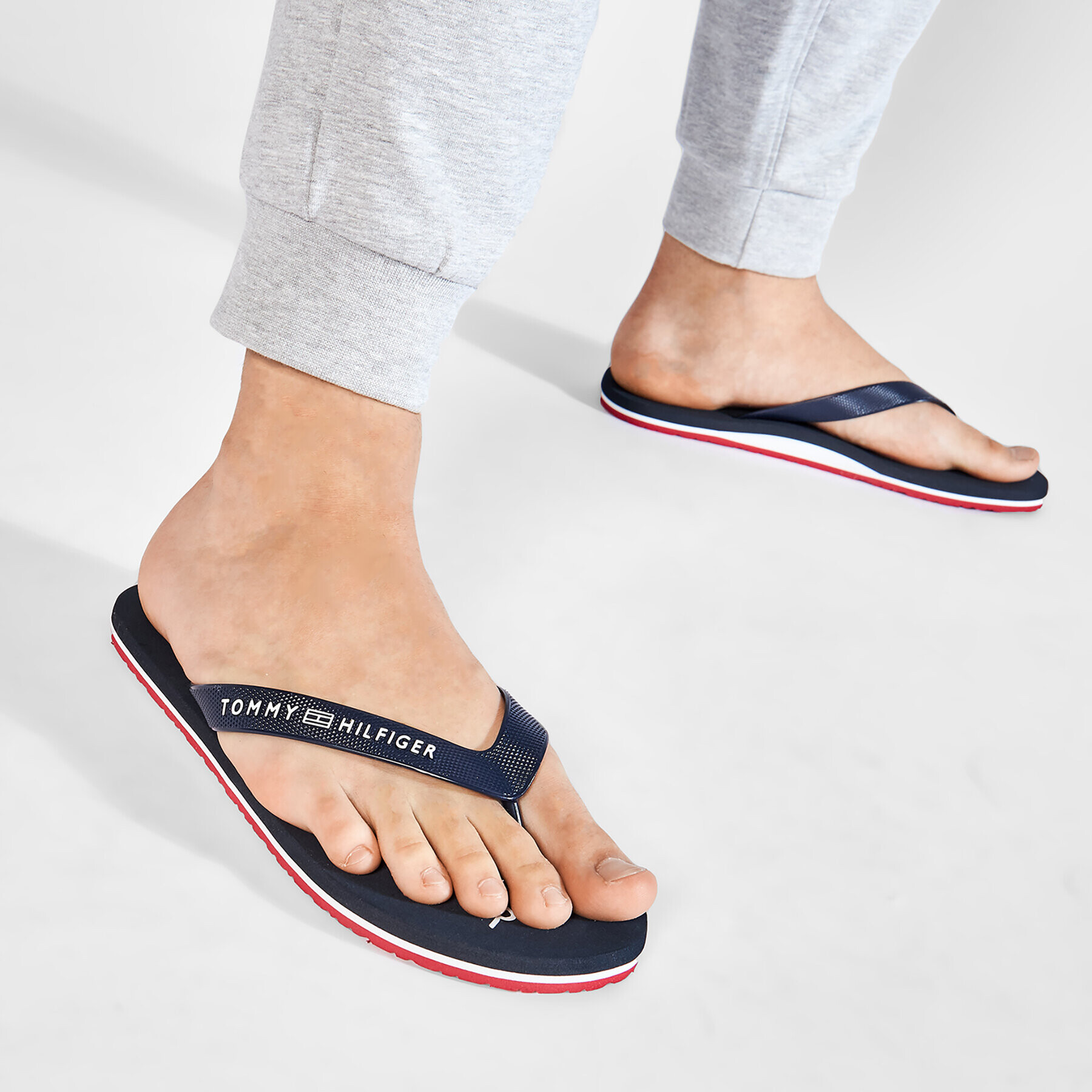 Tommy Hilfiger Žabky Hilfiger Print Beach Sandal FM0FM03382 Tmavomodrá - Pepit.cz