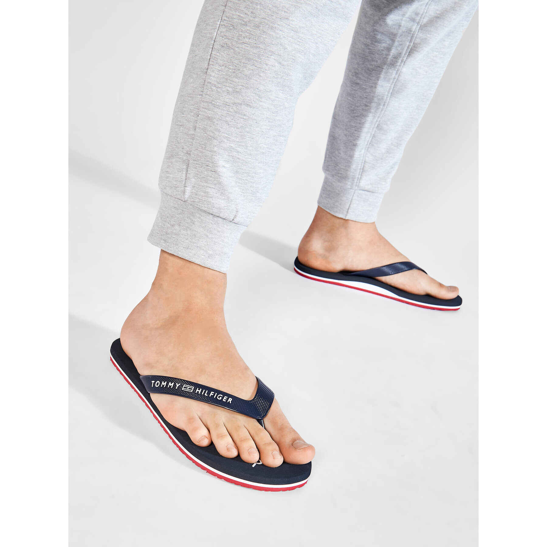 Tommy Hilfiger Žabky Hilfiger Print Beach Sandal FM0FM03382 Tmavomodrá - Pepit.cz