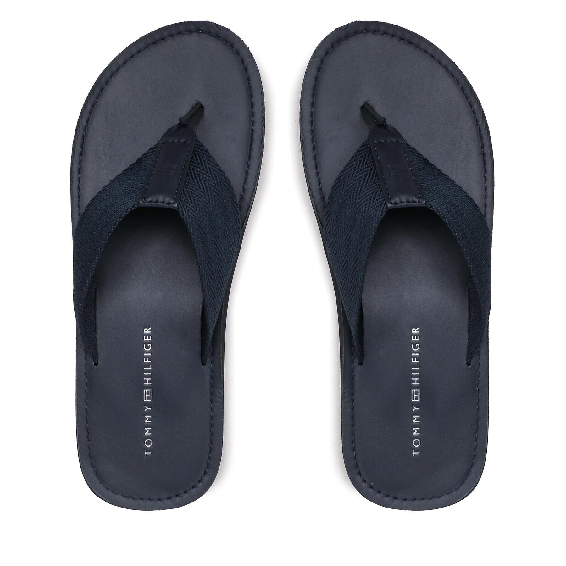 Tommy Hilfiger Žabky Leather Beach Sandal FM0FM04548 Tmavomodrá - Pepit.cz