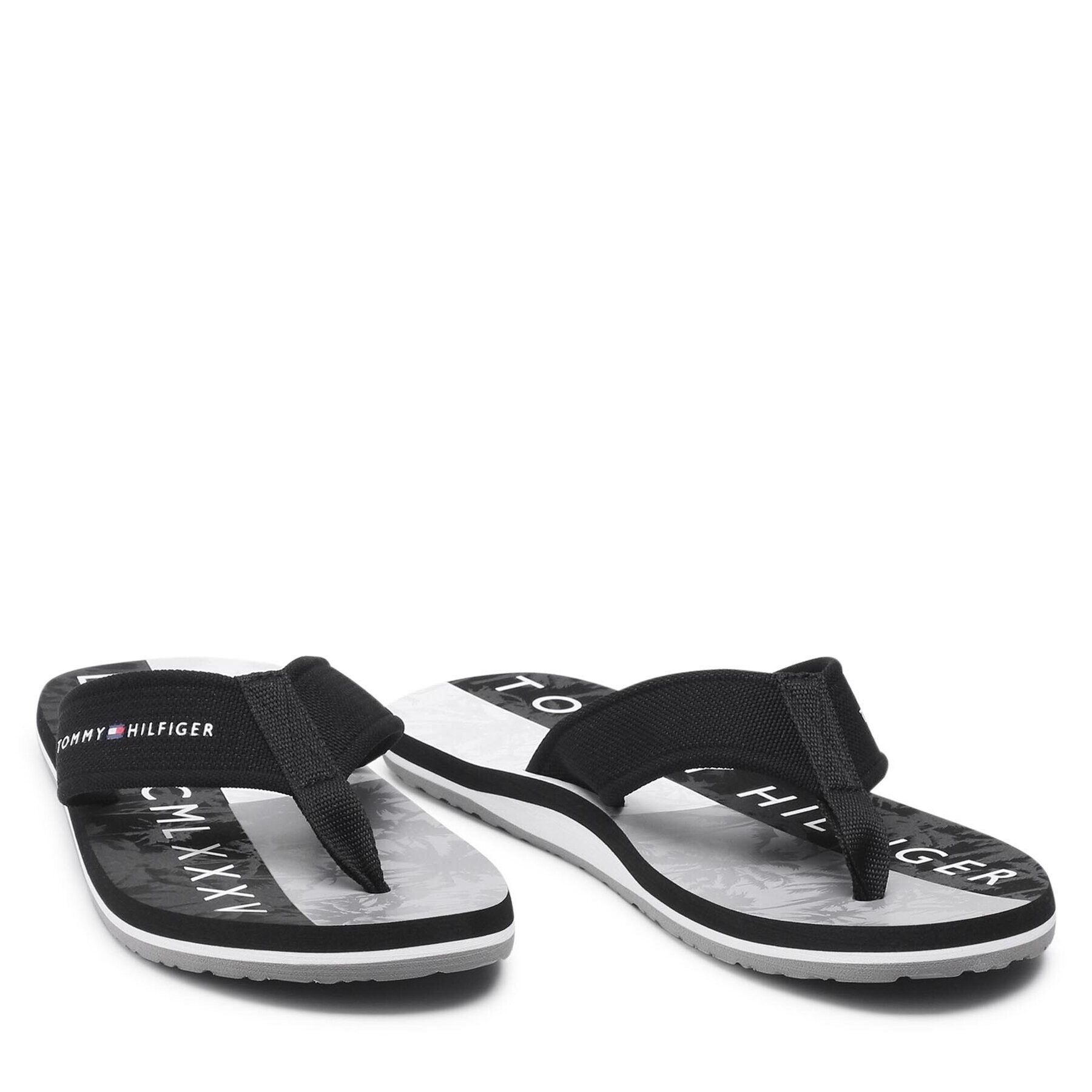 Tommy Hilfiger Žabky Palm Print Beach Sandal FM0FM03644 Černá - Pepit.cz