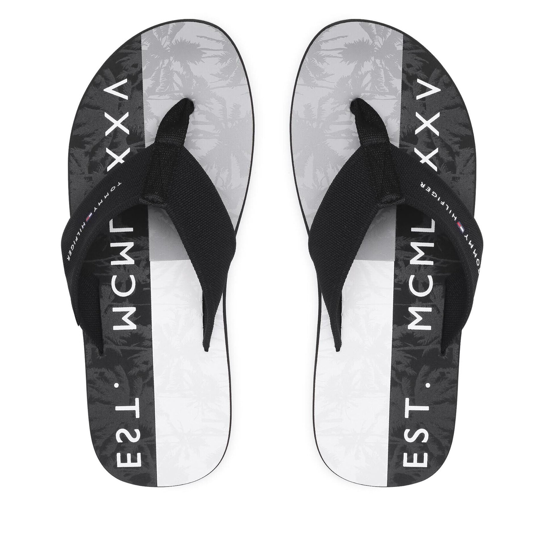 Tommy Hilfiger Žabky Palm Print Beach Sandal FM0FM03644 Černá - Pepit.cz