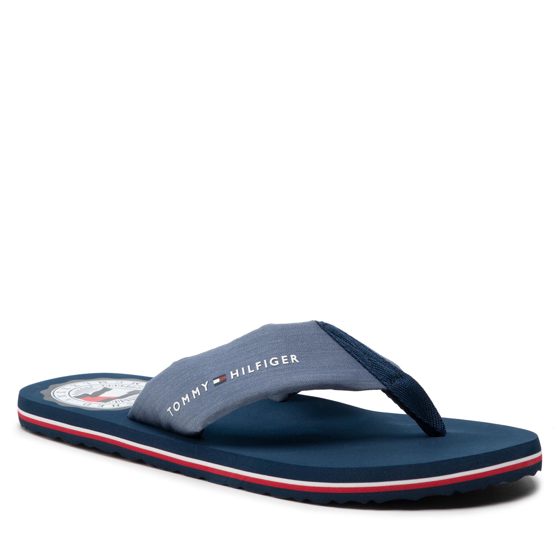 Tommy Hilfiger Žabky Recycled Chambray Beach Sandal FM0FM03983 Modrá - Pepit.cz