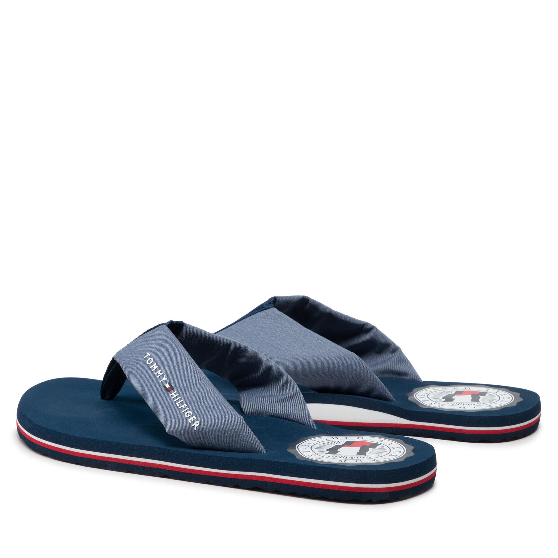 Tommy Hilfiger Žabky Recycled Chambray Beach Sandal FM0FM03983 Modrá - Pepit.cz