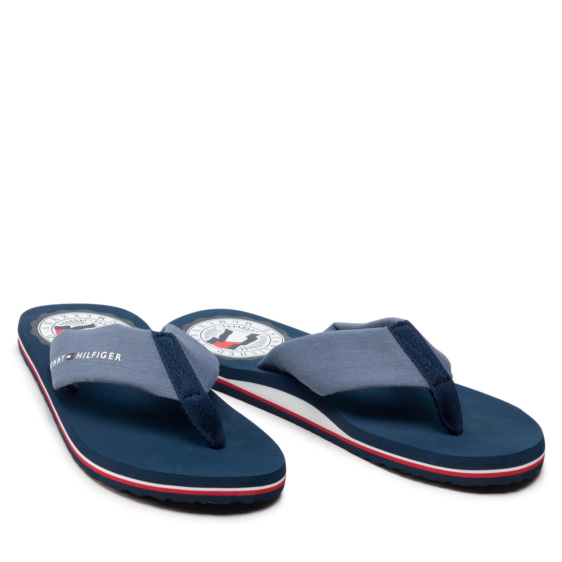 Tommy Hilfiger Žabky Recycled Chambray Beach Sandal FM0FM03983 Modrá - Pepit.cz