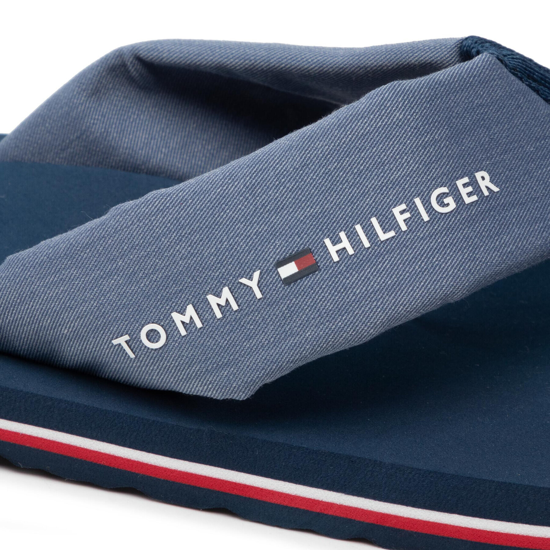 Tommy Hilfiger Žabky Recycled Chambray Beach Sandal FM0FM03983 Modrá - Pepit.cz