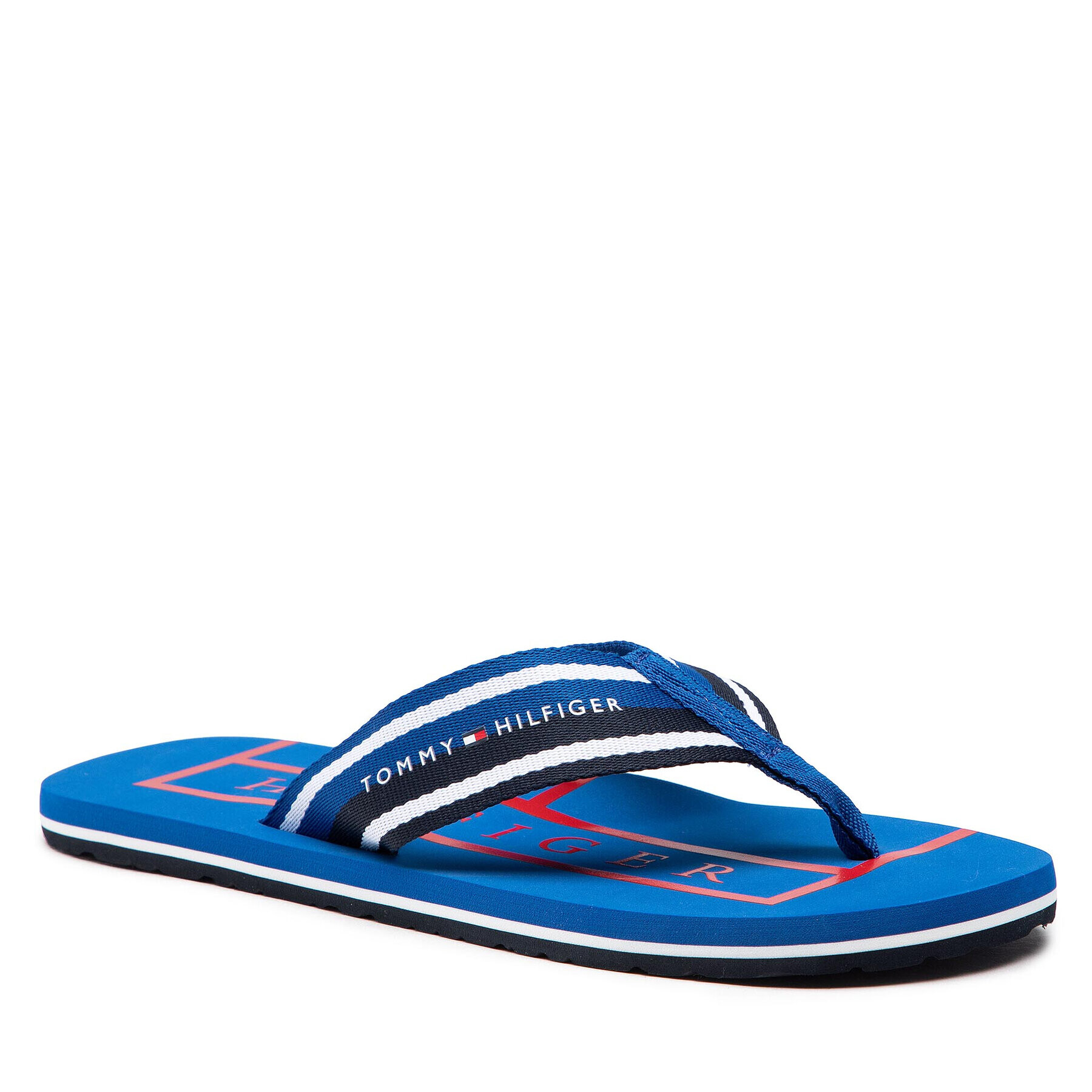 Tommy Hilfiger Žabky Strips Hilfiger Beach Sandal FM0FM04066 Modrá - Pepit.cz