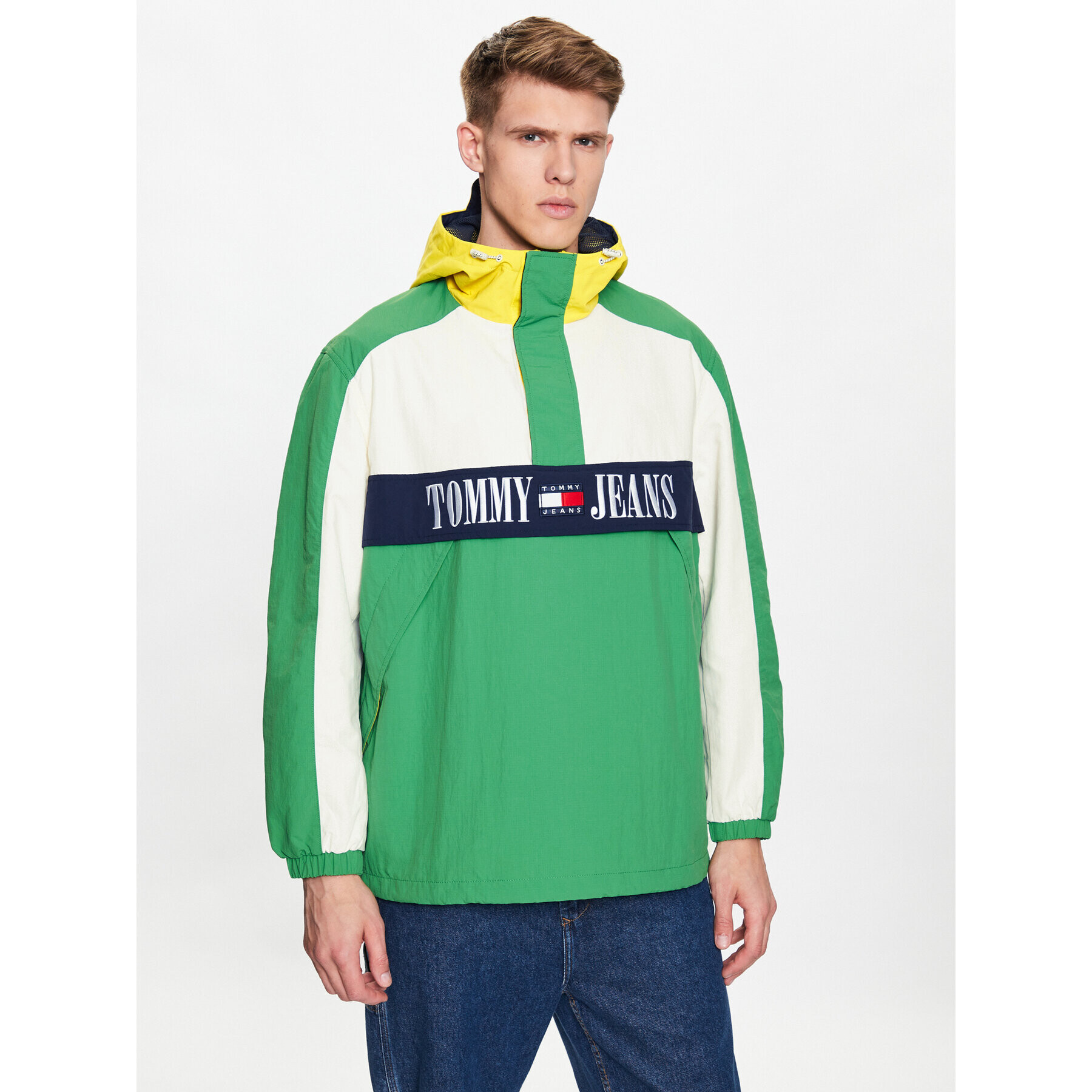 Tommy Jeans Bunda anorak Chicago Archive DM0DM15912 Zelená Relaxed Fit - Pepit.cz