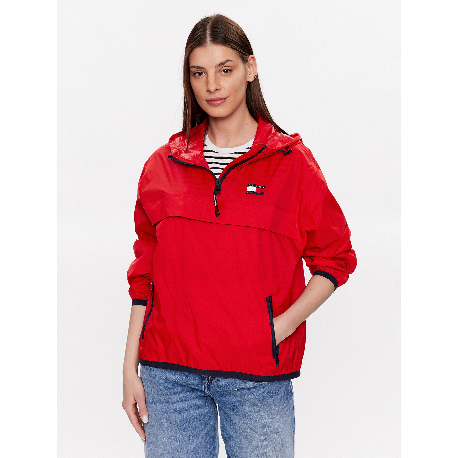 Tommy Jeans Bunda anorak Chicago DW0DW15333 Červená Regular Fit - Pepit.cz