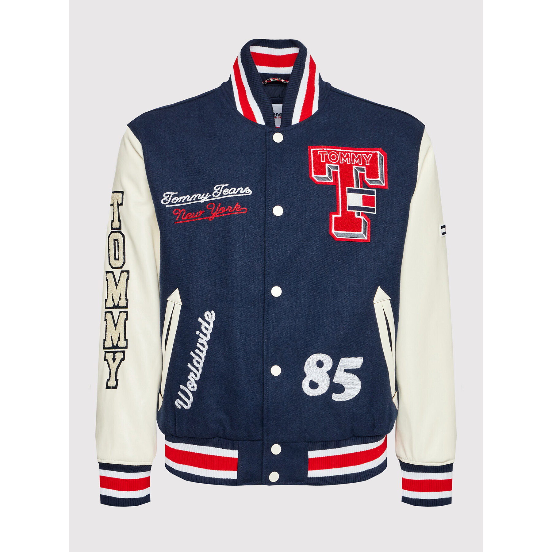 Tommy Jeans Bunda bomber Collegiate Letterman DM0DM14398 Tmavomodrá Relaxed Fit - Pepit.cz